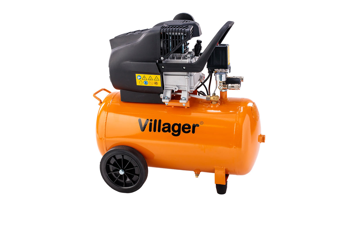 Villager VAT 50 L - Ölgeschmierter 50 l Kompressor mit 206 l/min Luftleistung & 8 bar - VI-007585