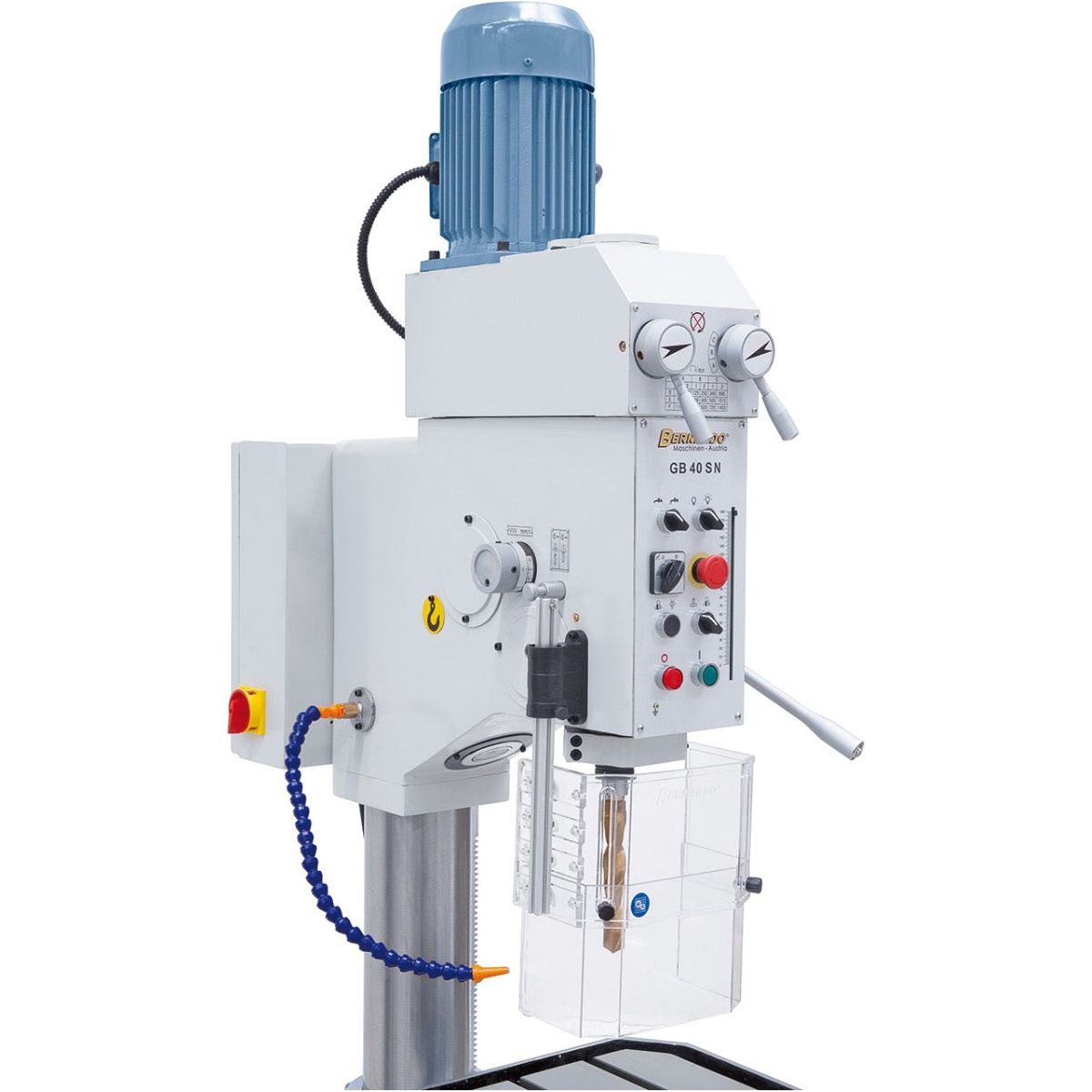 BERNARDO Getriebe-Tisch- und Säulenbohrmaschine – Modell GB 40 SN mit Winkeltisch