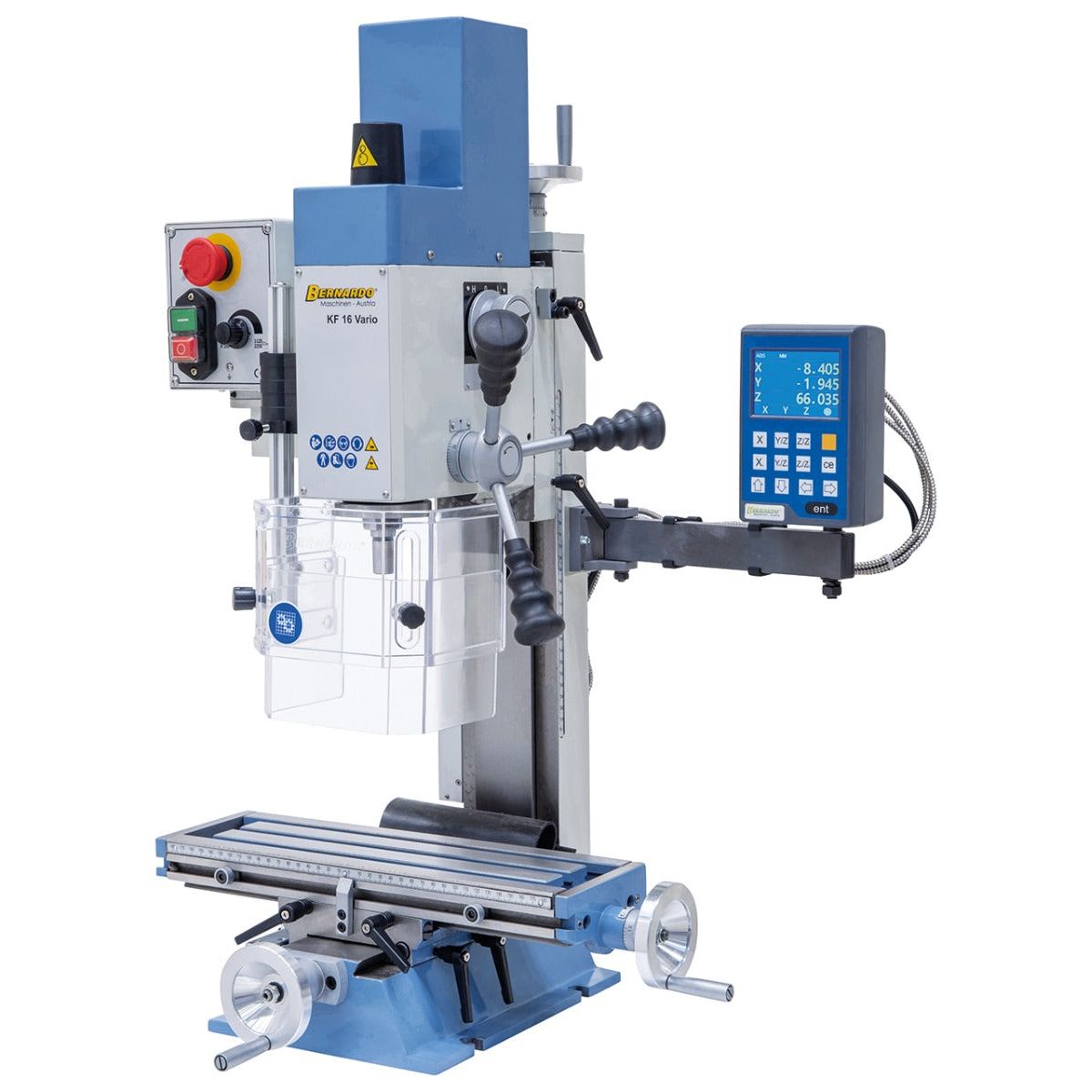 BERNARDO Bohr- und Fräsmaschine – Modell KF 16 Vario inkl. 3-Achs Digitalanzeige DT 40
