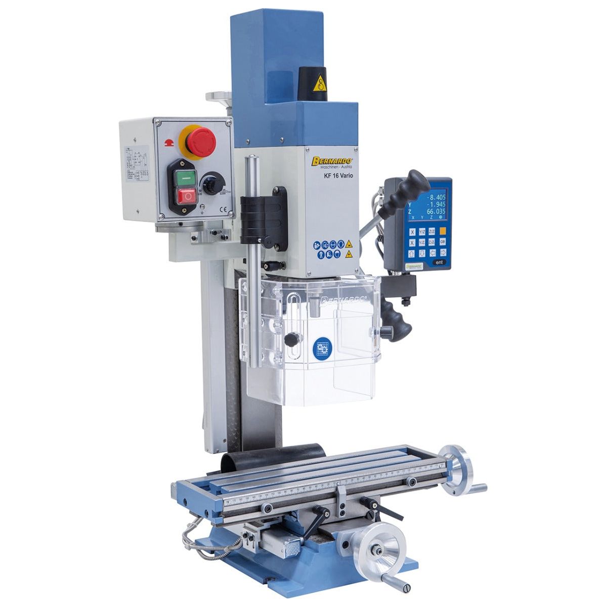 BERNARDO Bohr- und Fräsmaschine – Modell KF 16 Vario inkl. 3-Achs Digitalanzeige DT 40