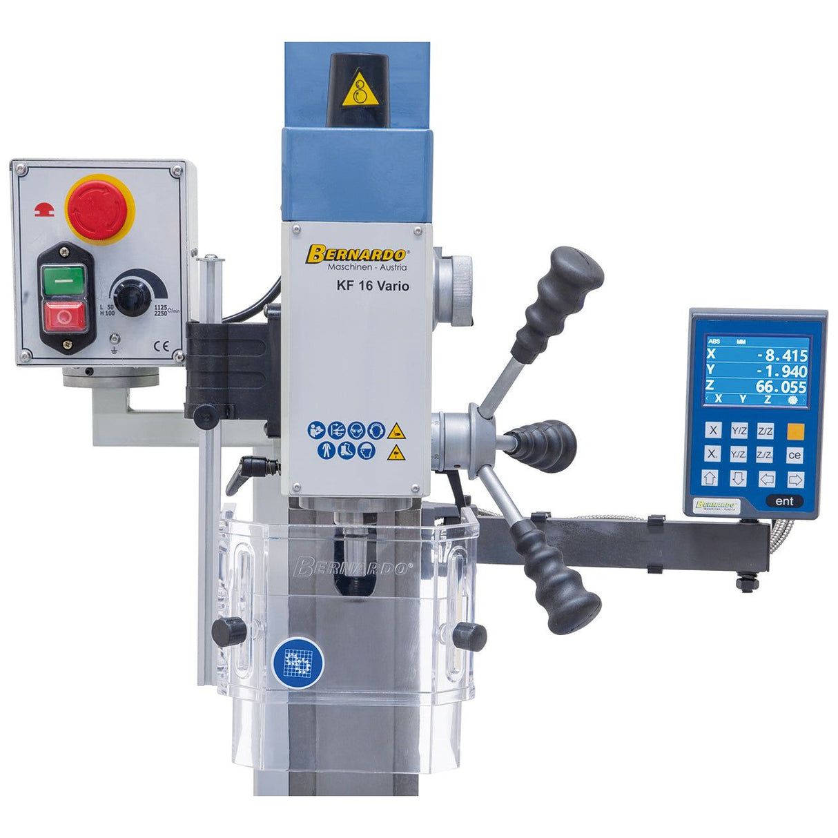 BERNARDO Bohr- und Fräsmaschine – Modell KF 16 Vario inkl. 3-Achs Digitalanzeige DT 40