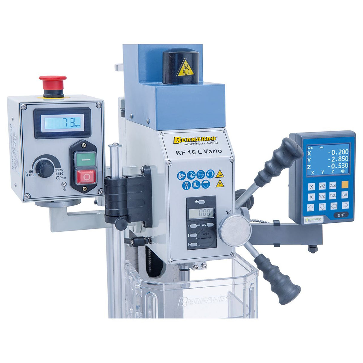 BERNARDO Bohr- und Fräsmaschine – Modell KF 16 L Vario inkl. 3-Achs Digitalanzeige DT 40