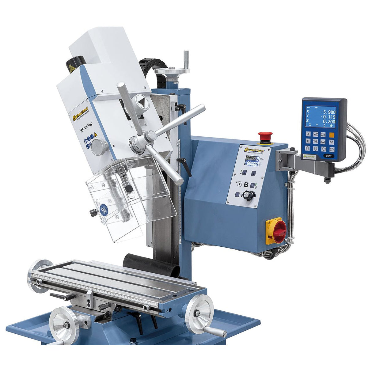 BERNARDO Bohr- und Fräsmaschine – Modell KF 18 Top inkl. 3-Achs Digitalanzeige DT 40