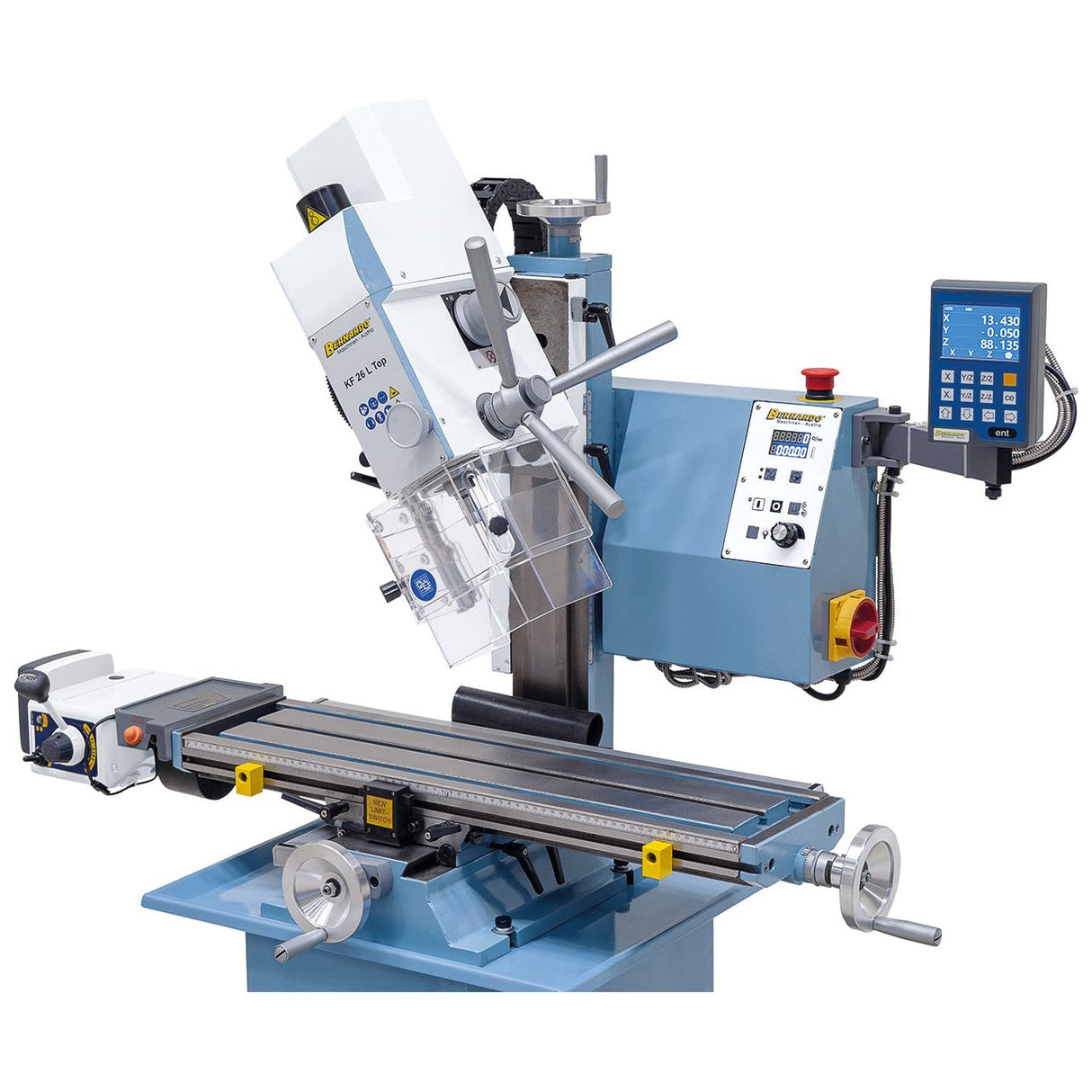 BERNARDO Bohr- und Fräsmaschine – Modell KF 26 L Top mit Vorschub inkl. 3-Achs Digitalanzeige DT 40