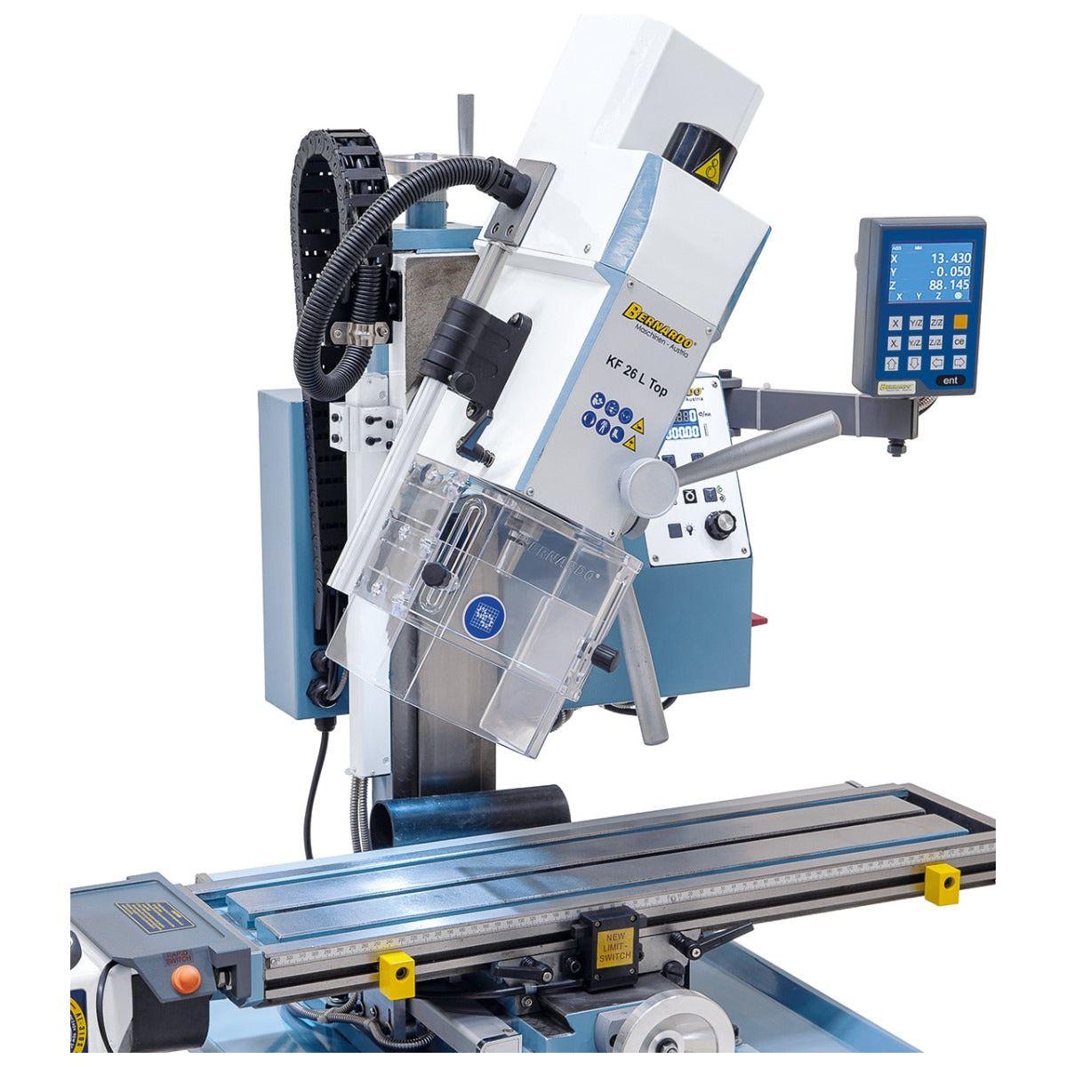 BERNARDO Bohr- und Fräsmaschine – Modell KF 26 L Top mit Vorschub inkl. 3-Achs Digitalanzeige DT 40