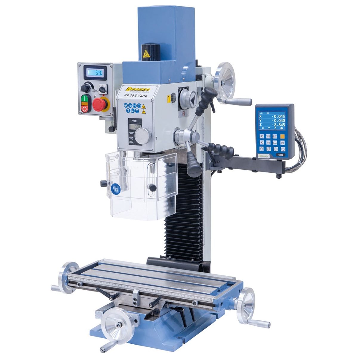 BERNARDO Bohr- und Fräsmaschine – Modell KF 25 D Vario inkl. 3-Achs Digitalanzeige DT 40