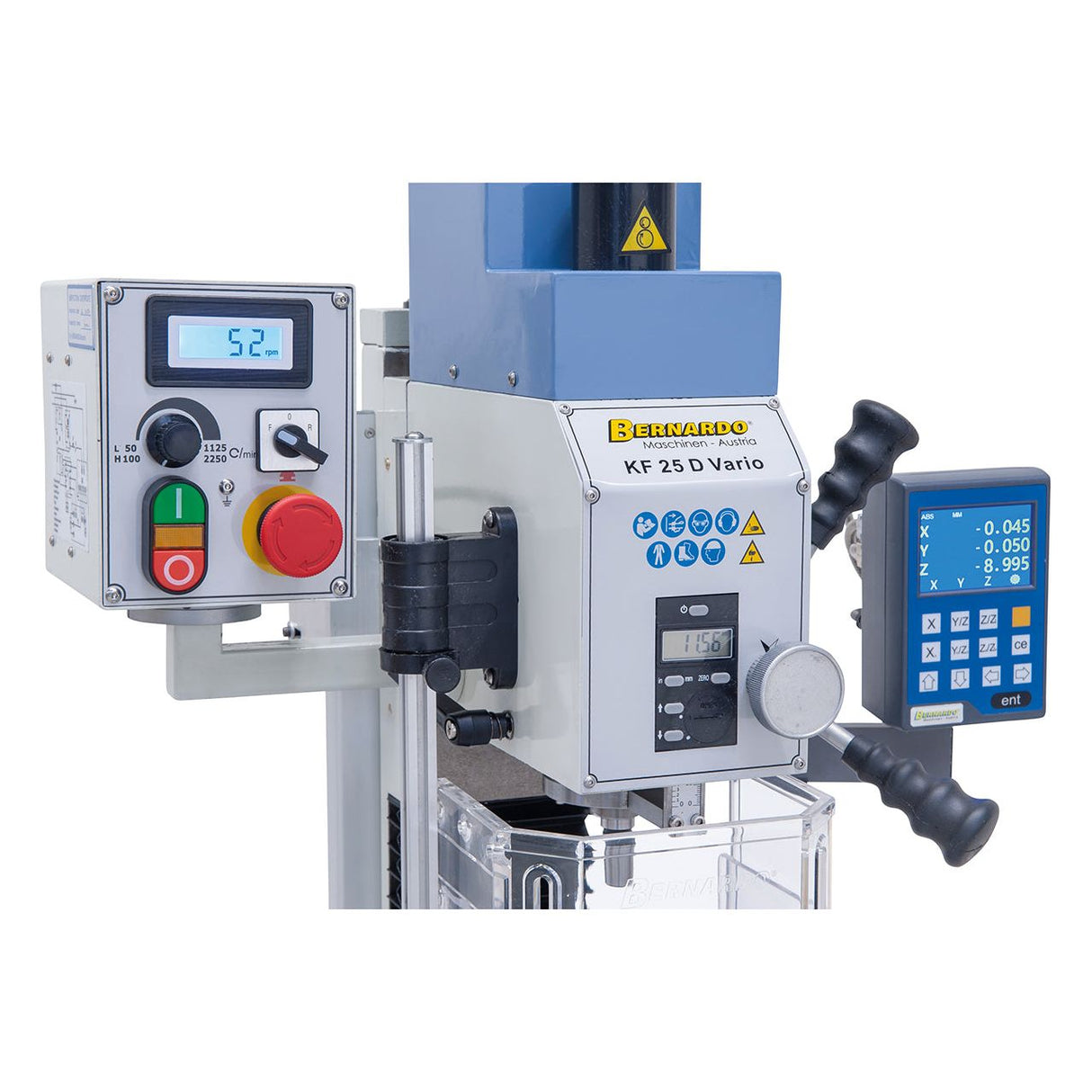 BERNARDO Bohr- und Fräsmaschine – Modell KF 25 D Vario inkl. 3-Achs Digitalanzeige DT 40