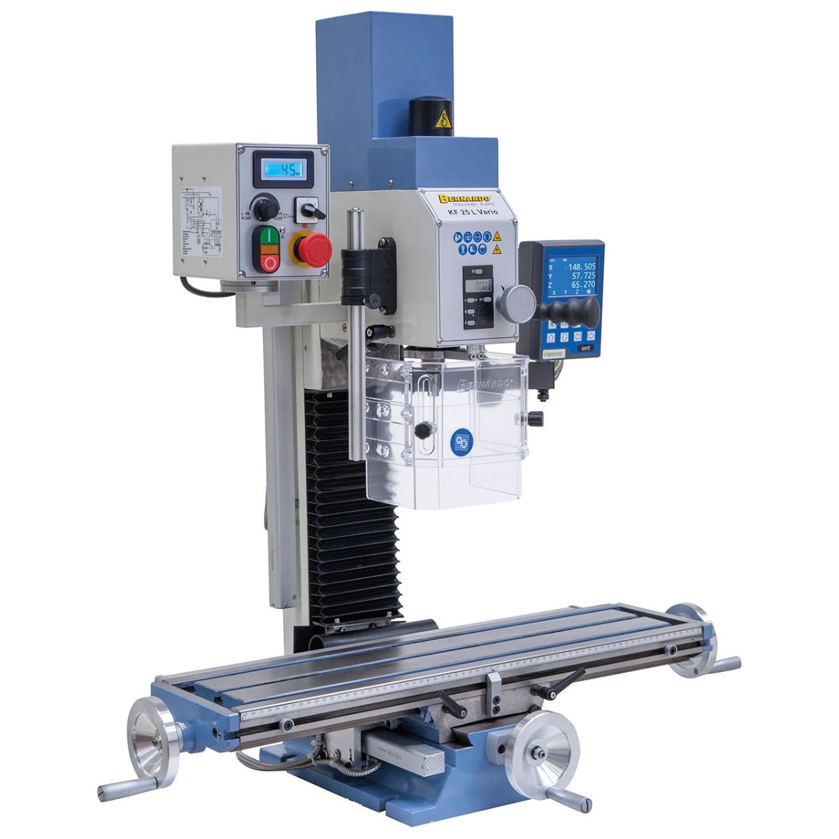 BERNARDO Bohr- und Fräsmaschine – Modell KF 25 L Vario inkl. 3-Achs Digitalanzeige DT 40