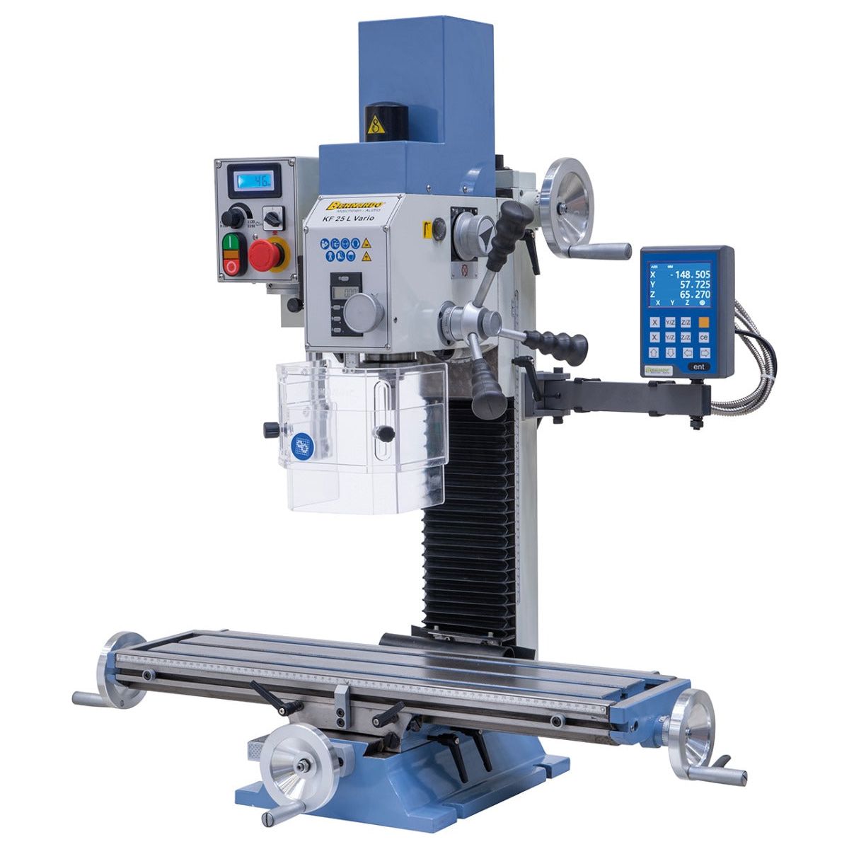 BERNARDO Bohr- und Fräsmaschine – Modell KF 25 L Vario inkl. 3-Achs Digitalanzeige DT 40