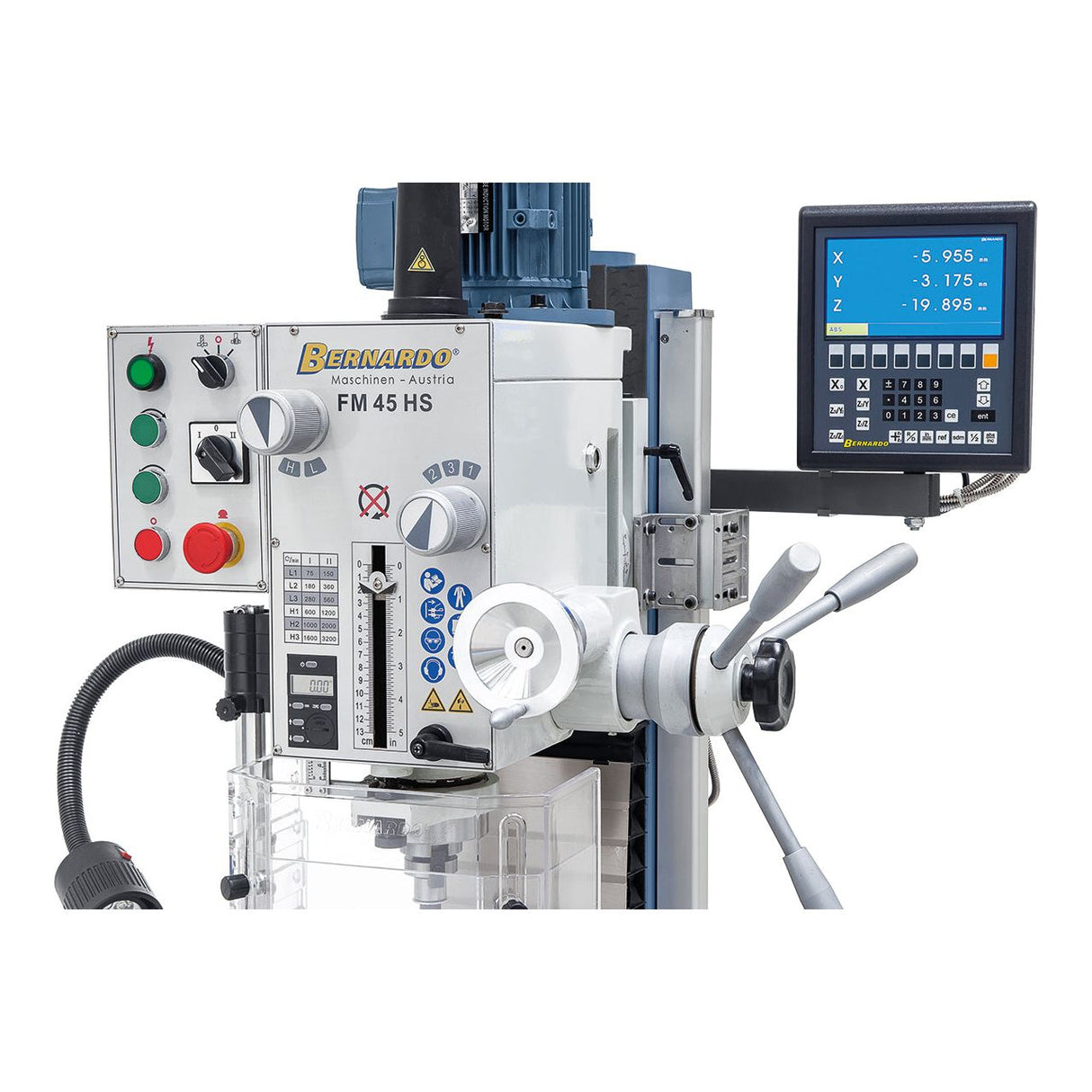 BERNARDO Bohr- und Fräsmaschine – Modell FM 45 HS inkl. 3-Achs-Digitalanzeige ES-12 V