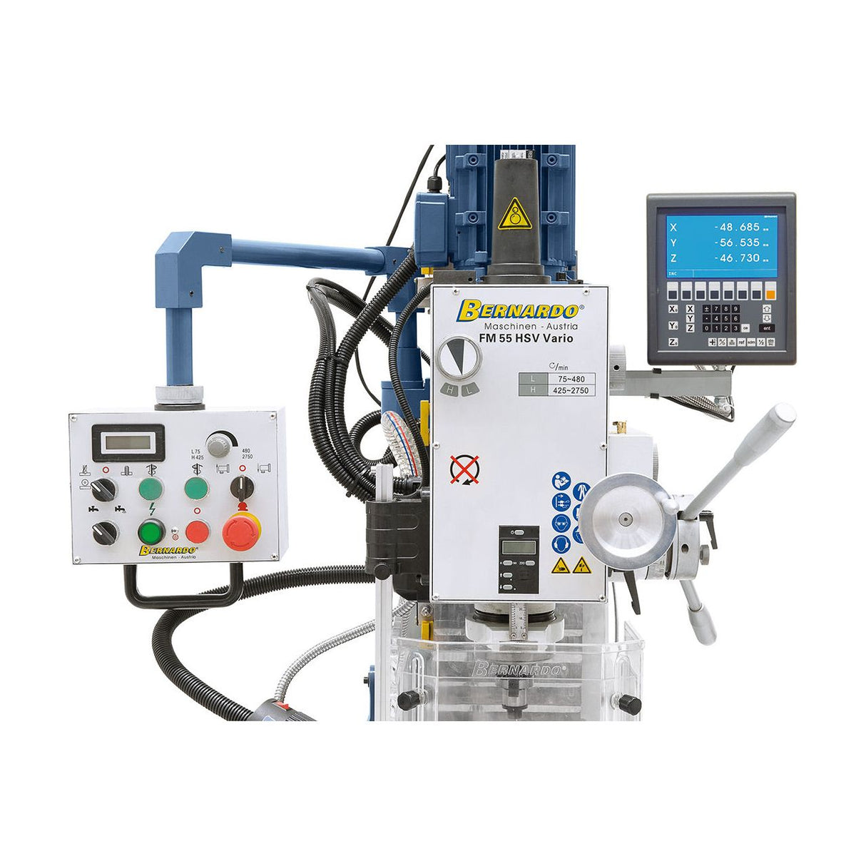 BERNARDO Bohr- und Fräsmaschine – Modell FM 55 HSV Vario inkl. 3-Achs-Digitalanzeige ES-12 V