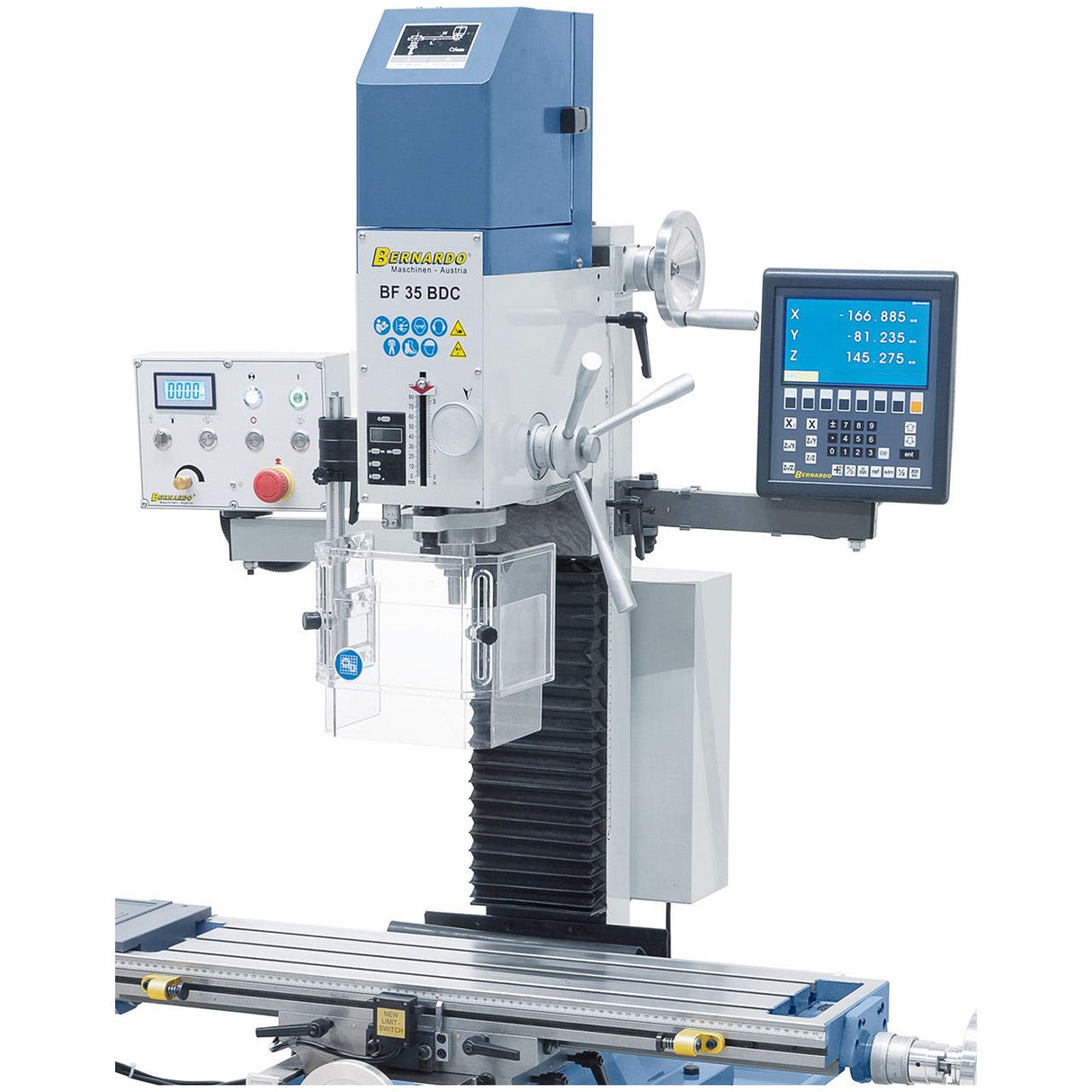 BERNARDO Bohr- und Fräsmaschine – Modell BF 35 BDC mit Vorschub inkl. 3-Achs-Digitalanzeige ES-12 V