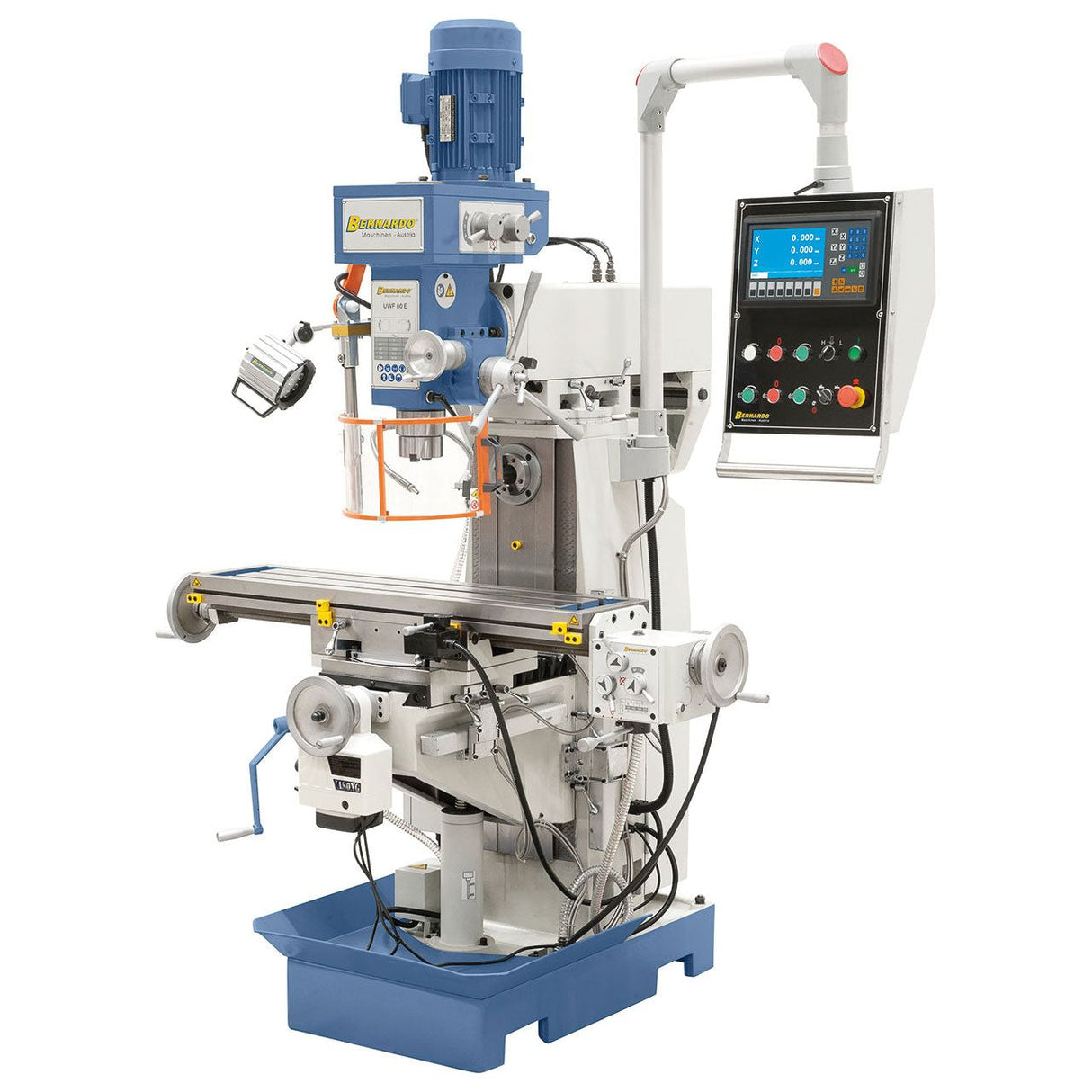 BERNARDO Universalfräsmaschine – Modell UWF 80 E inkl. 3-Achs-Digitalanzeige ES-12 H und y-Vorschub