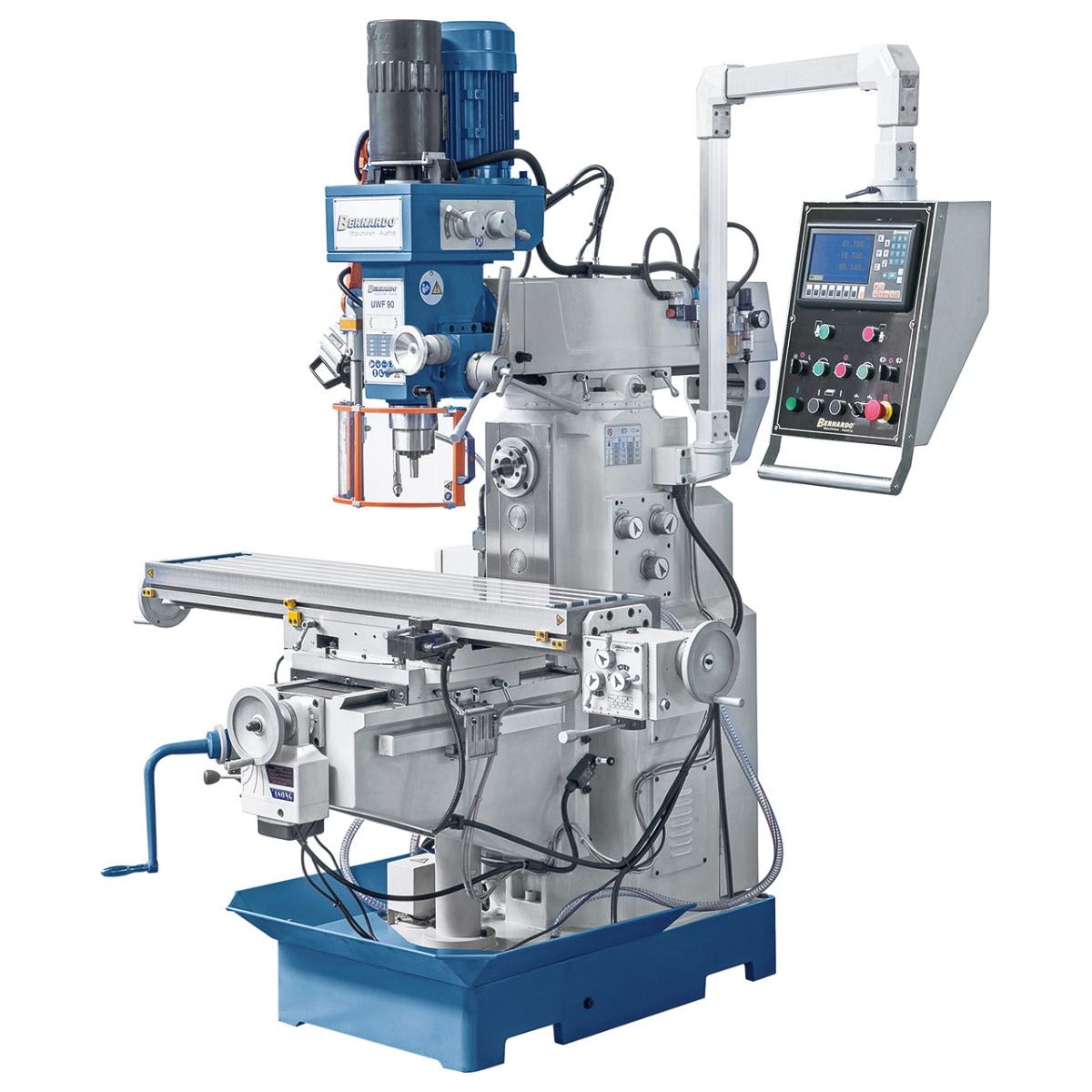 BERNARDO Universalfräsmaschine – Modell UWF 90 inkl. 3-Achs-DRO ES-12 H und pneumat. WK-Klemmung
