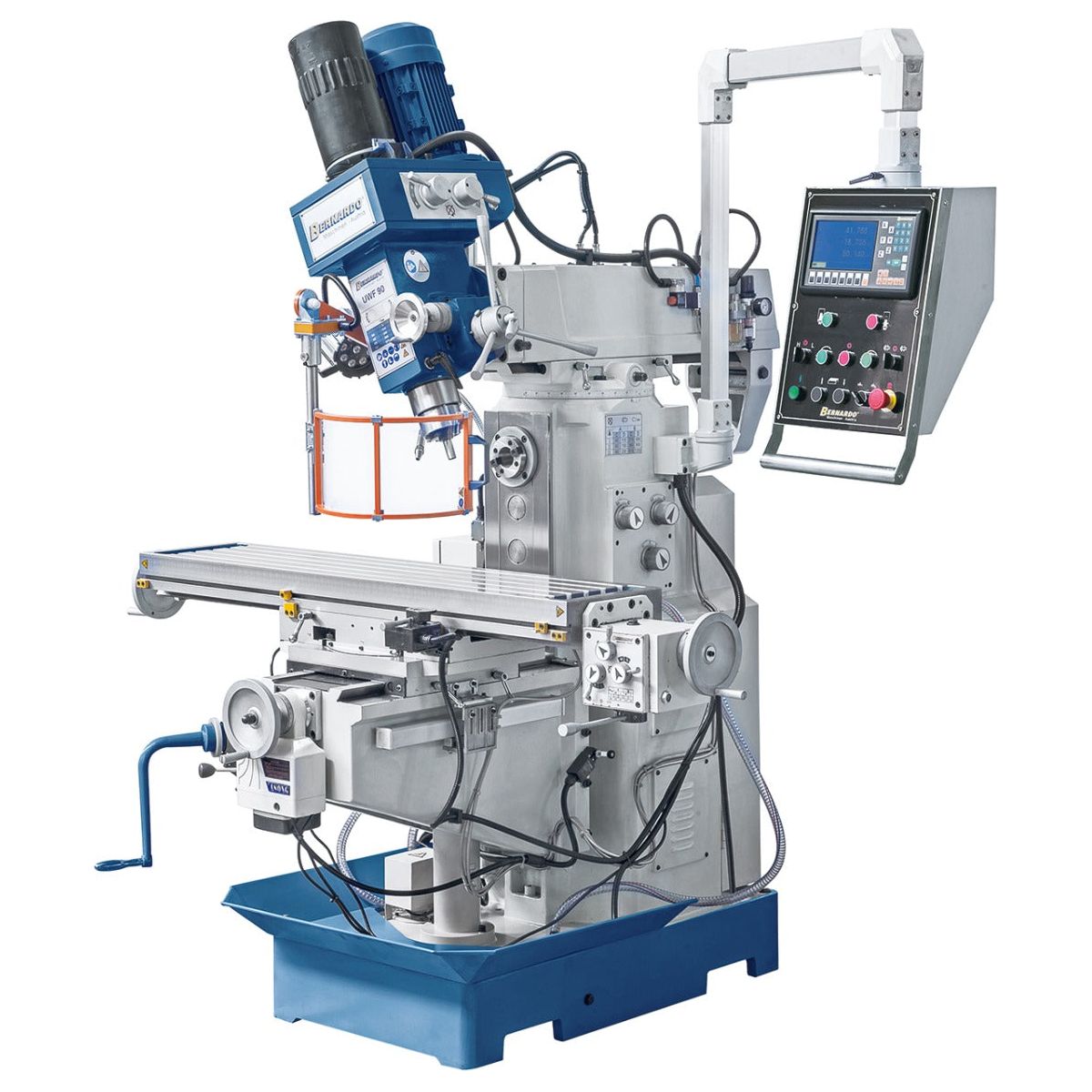 BERNARDO Universalfräsmaschine – Modell UWF 90 inkl. 3-Achs-DRO ES-12 H und pneumat. WK-Klemmung