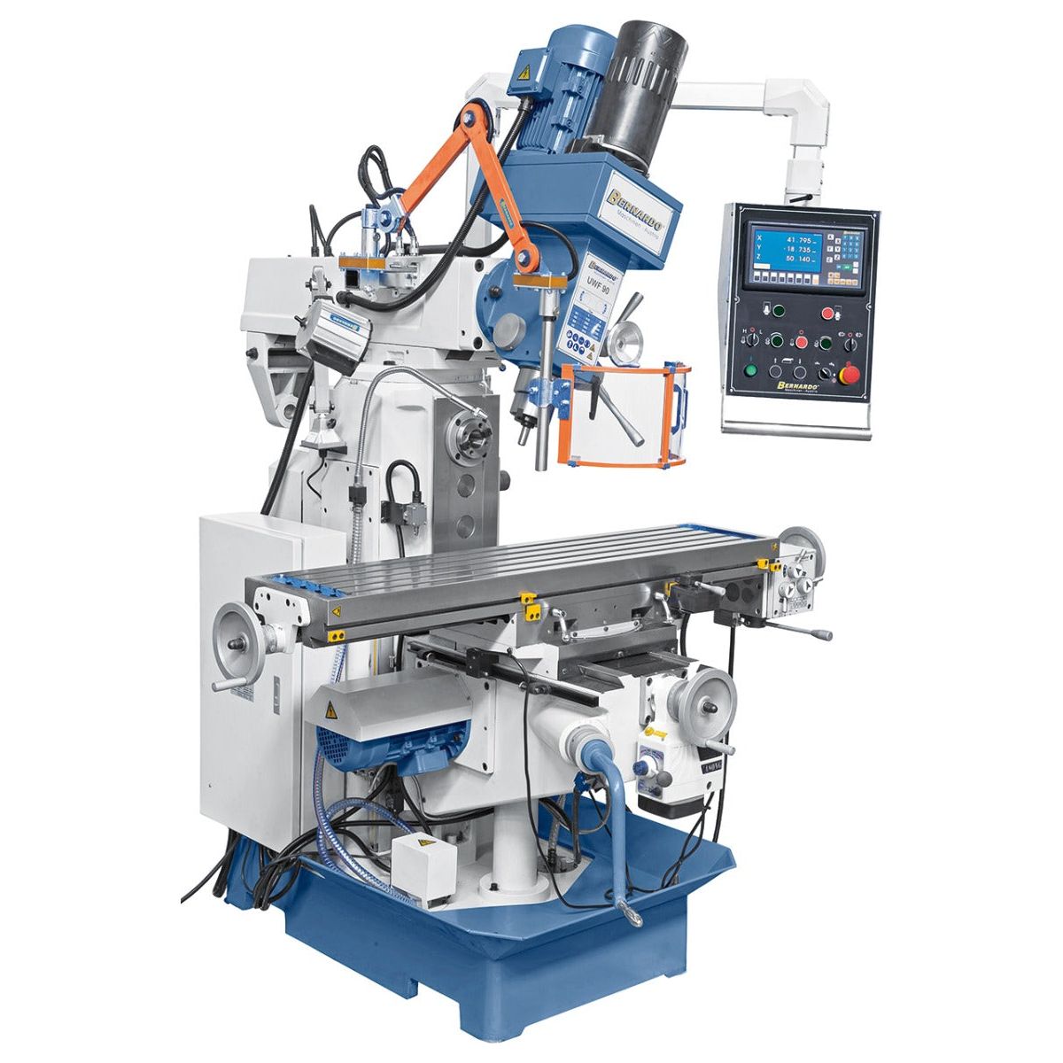 BERNARDO Universalfräsmaschine – Modell UWF 90 inkl. 3-Achs-DRO ES-12 H und pneumat. WK-Klemmung