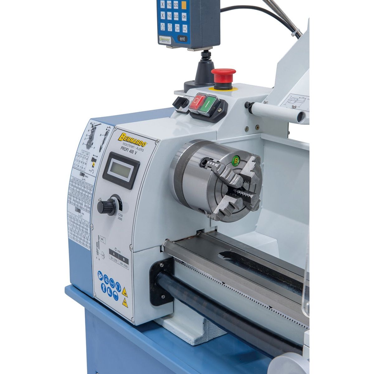 BERNARDO Leitspindeldrehmaschine – Modell Profi 400 V / 230 V inkl. 2-Achs Digitalanzeige DT 40