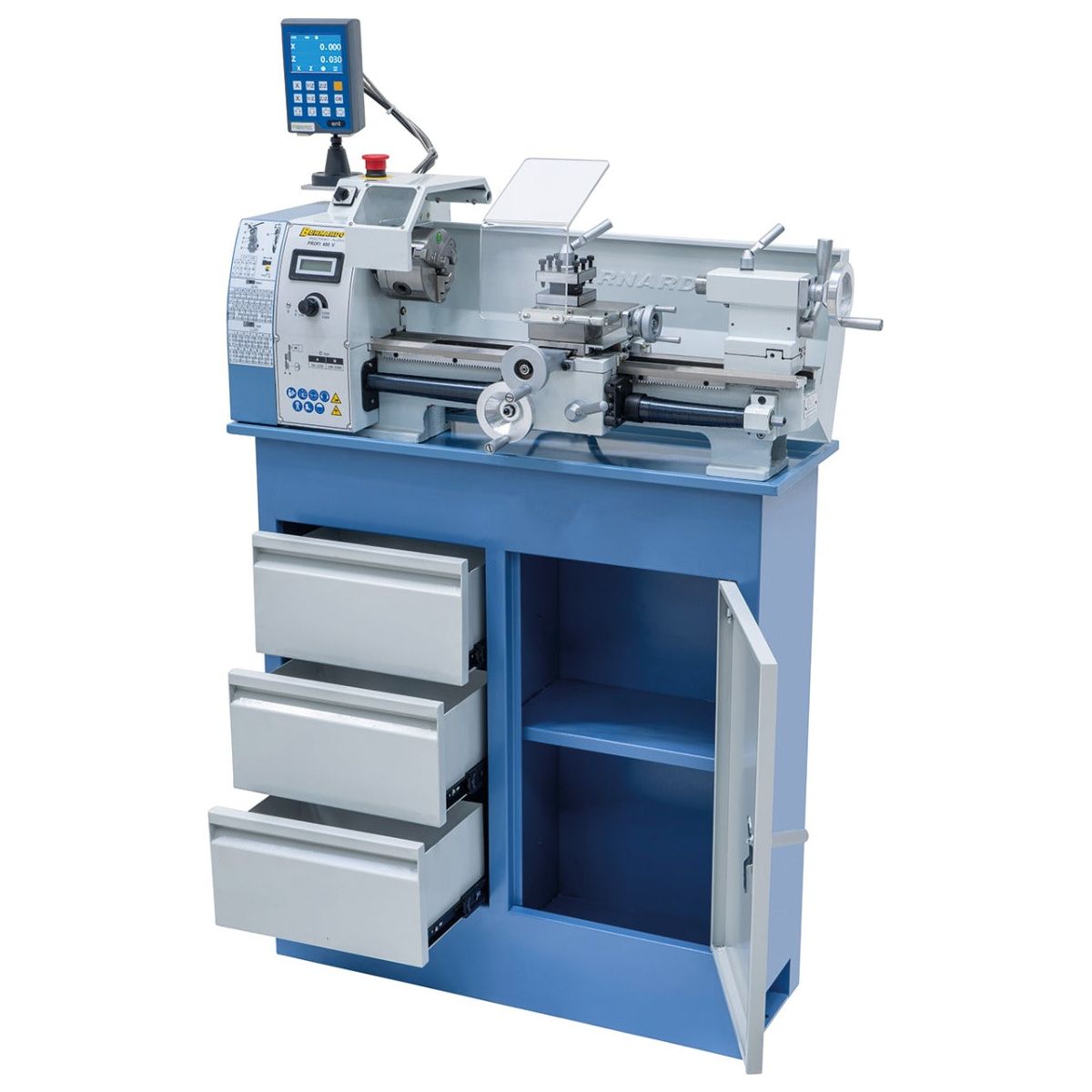 BERNARDO Leitspindeldrehmaschine – Modell Profi 400 V / 230 V inkl. 2-Achs Digitalanzeige DT 40