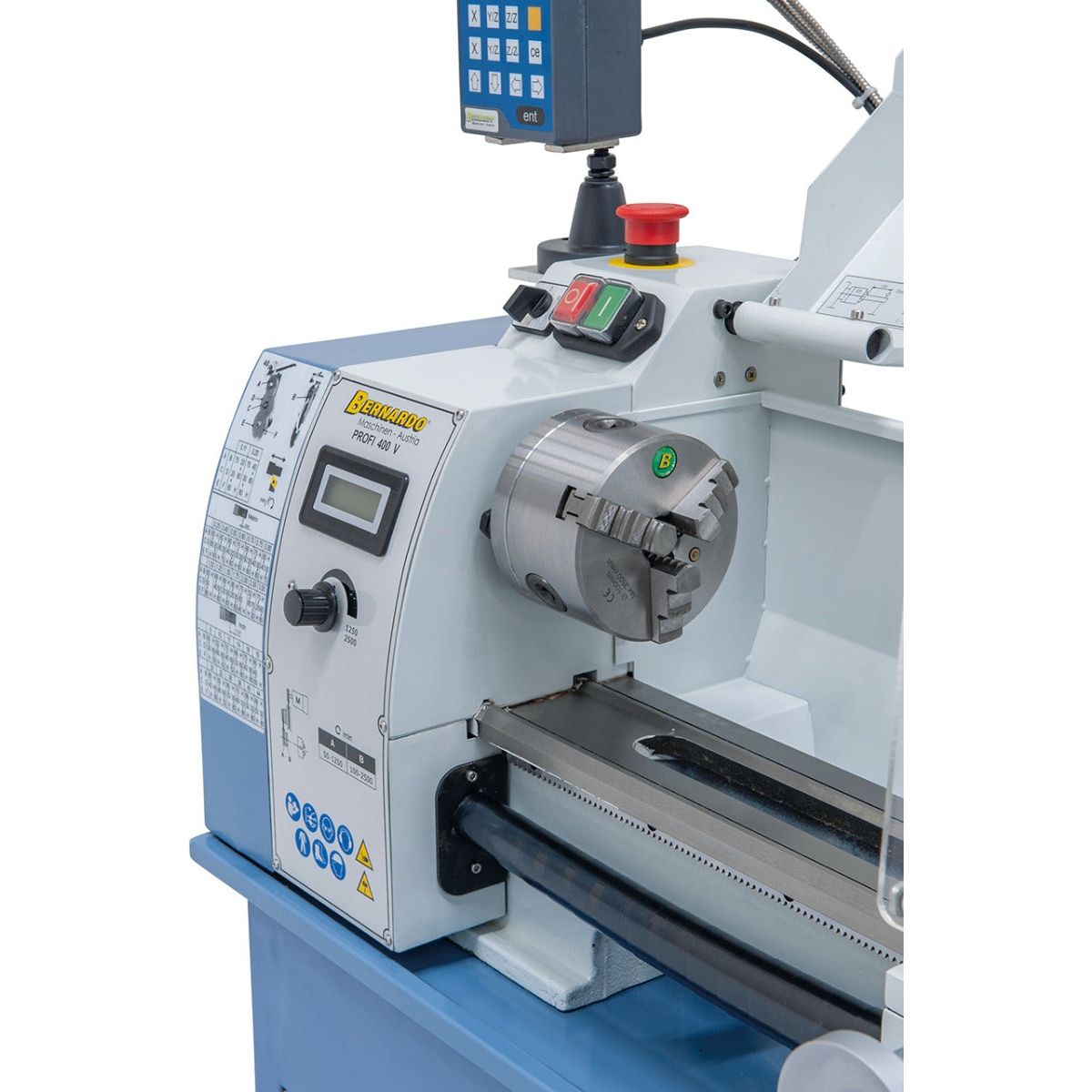 BERNARDO Leitspindeldrehmaschine – Modell Profi 400 V / 230 V inkl. 2-Achs Digitalanzeige DT 40