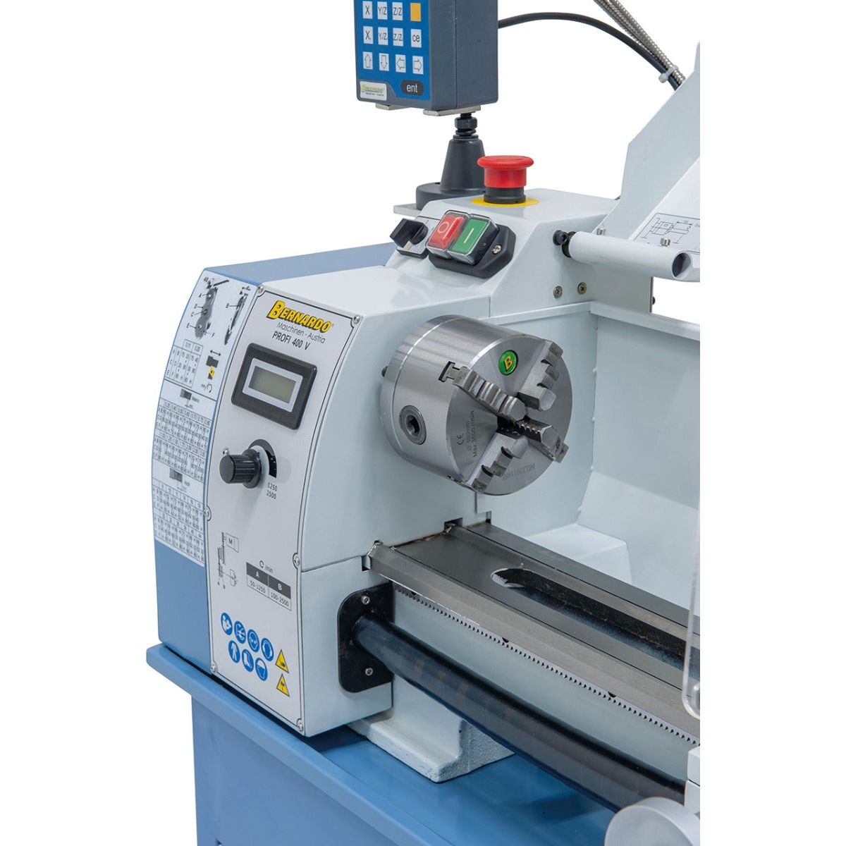 BERNARDO Leitspindeldrehmaschine – Modell Profi 400 V / 230 V inkl. 2-Achs Digitalanzeige DT 40