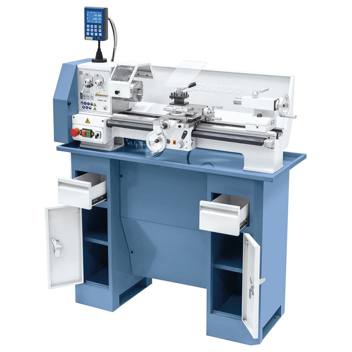 BERNARDO Leitspindeldrehmaschine – Modell Hobby 500 / 230 V inkl. 2-Achs Digitalanzeige DT 40
