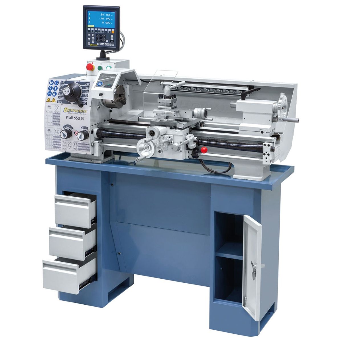 BERNARDO Leit- und Zugspindeldrehmaschine – Modell Profi 650 G / 230 V inkl. 2-Achs-Digitalanzeige ES-12 V
