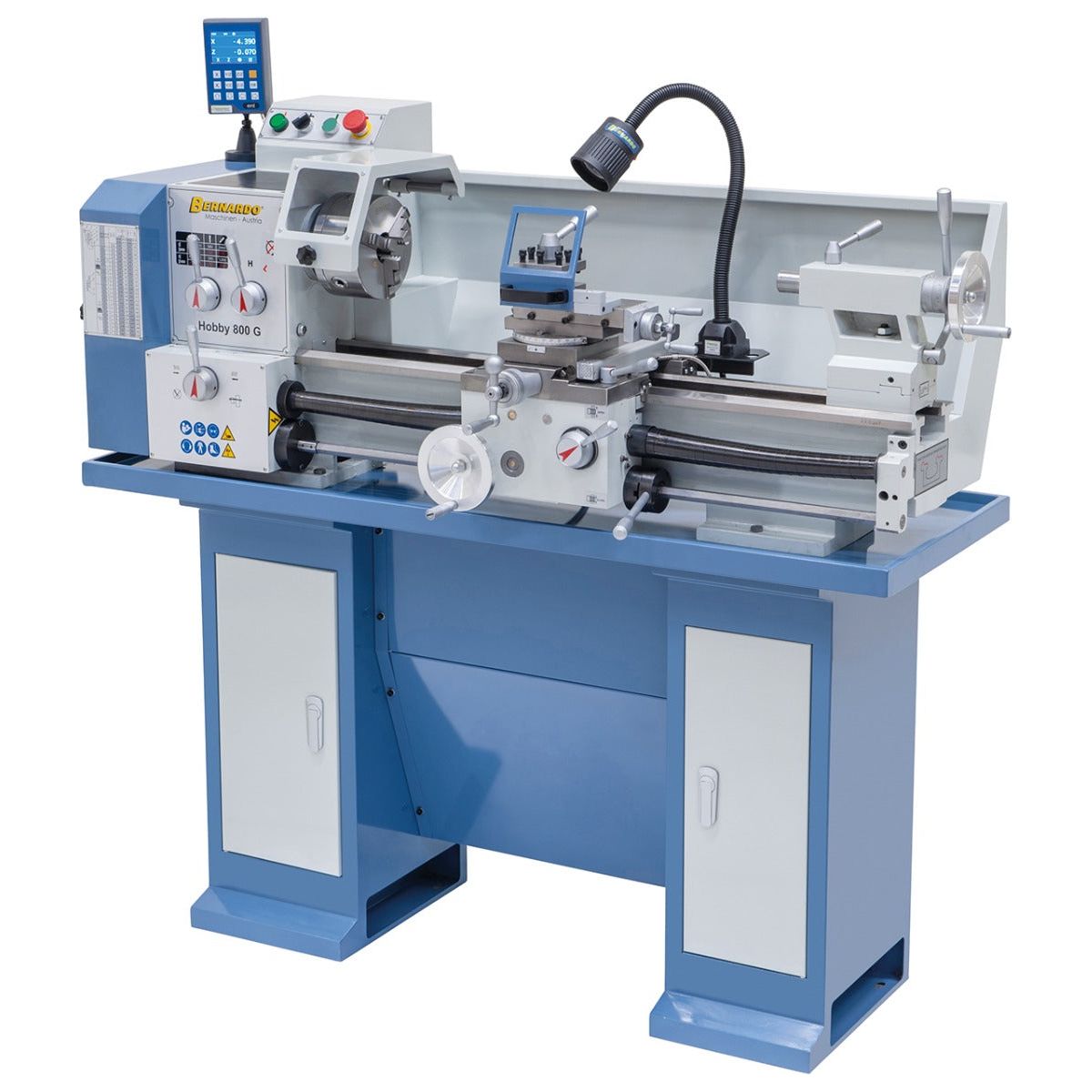 BERNARDO Leit- und Zugspindeldrehmaschine – Modell Hobby 800 G / 400 V inkl. 3-Achs Digitalanzeige DT 40