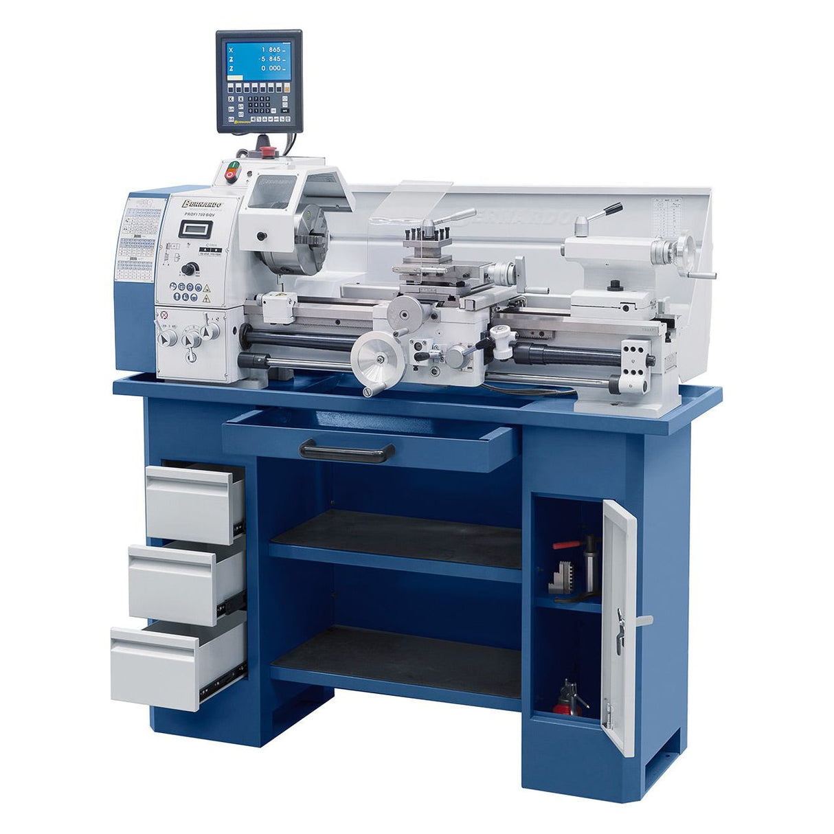 BERNARDO Leit- und Zugspindeldrehmaschine – Modell Profi 700 BQV / 230 V inkl. 2-Achs-Digitalanzeige ES-12 V