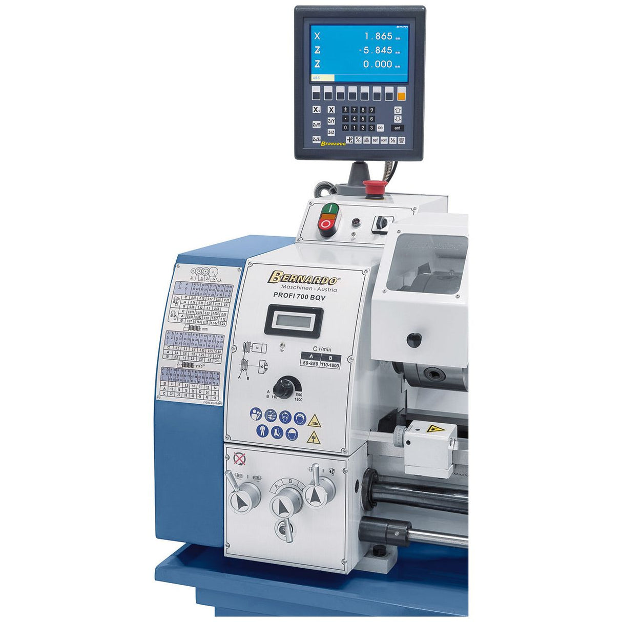 BERNARDO Leit- und Zugspindeldrehmaschine – Modell Profi 700 BQV / 230 V inkl. 2-Achs-Digitalanzeige ES-12 V