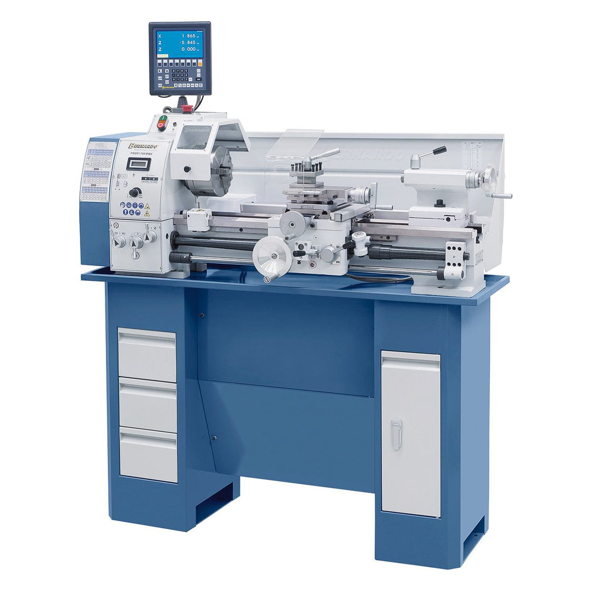 BERNARDO Leit- und Zugspindeldrehmaschine – Modell Profi 700 BQV / 230 V inkl. 2-Achs-Digitalanzeige ES-12 V