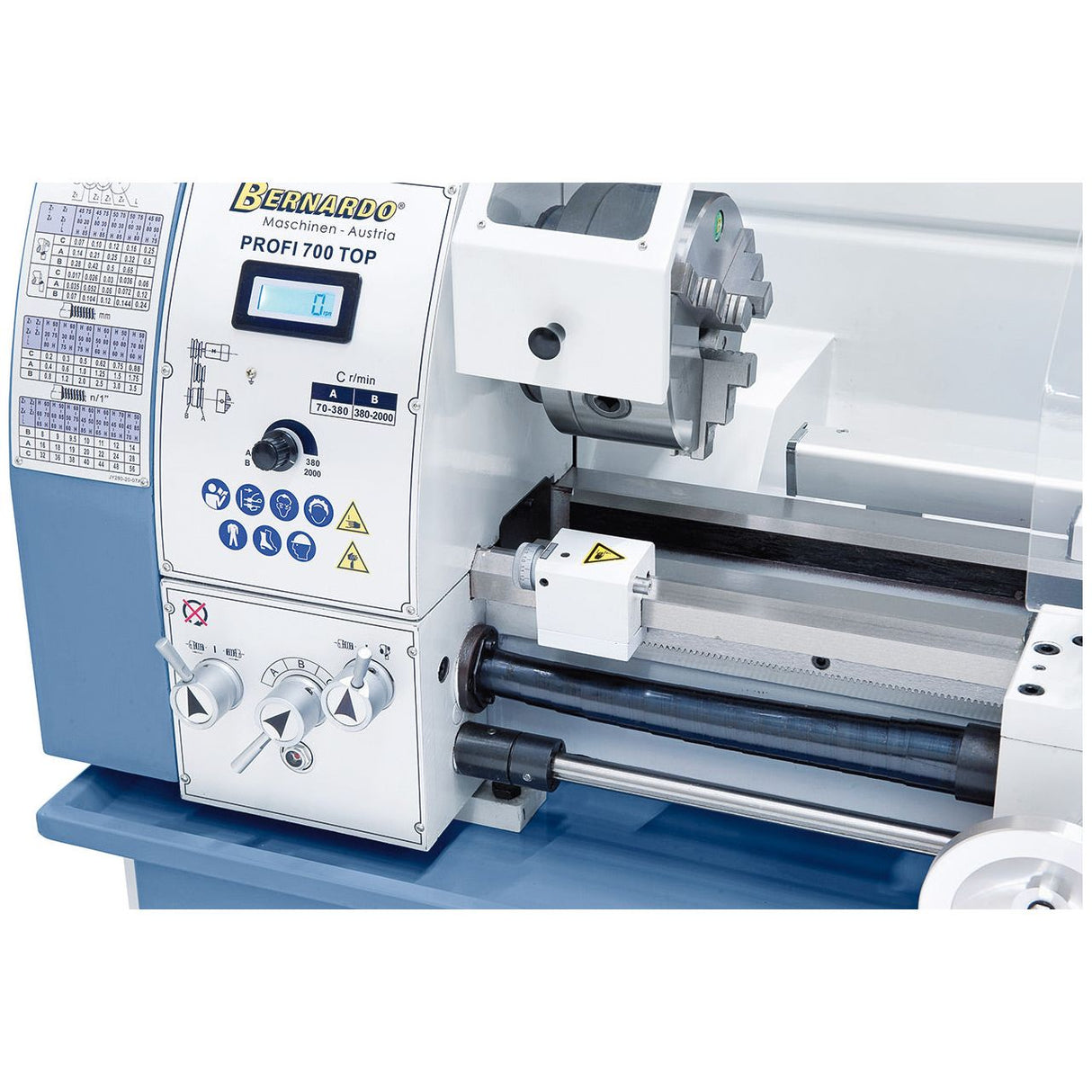 BERNARDO Leit- und Zugspindeldrehmaschine – Modell Profi 700 Top / 230 V inkl. 2-Achs-Digitalanzeige ES-12 V