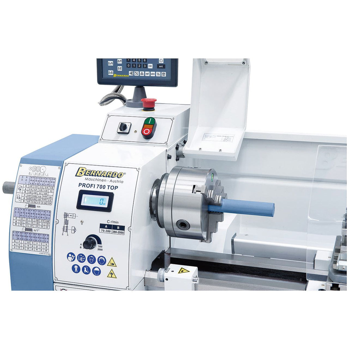 BERNARDO Leit- und Zugspindeldrehmaschine – Modell Profi 700 Top / 230 V inkl. 2-Achs-Digitalanzeige ES-12 V