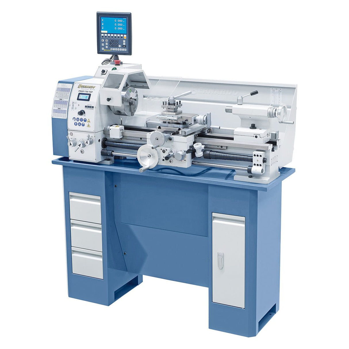 BERNARDO Leit- und Zugspindeldrehmaschine – Modell Profi 700 Top / 230 V inkl. 2-Achs-Digitalanzeige ES-12 V
