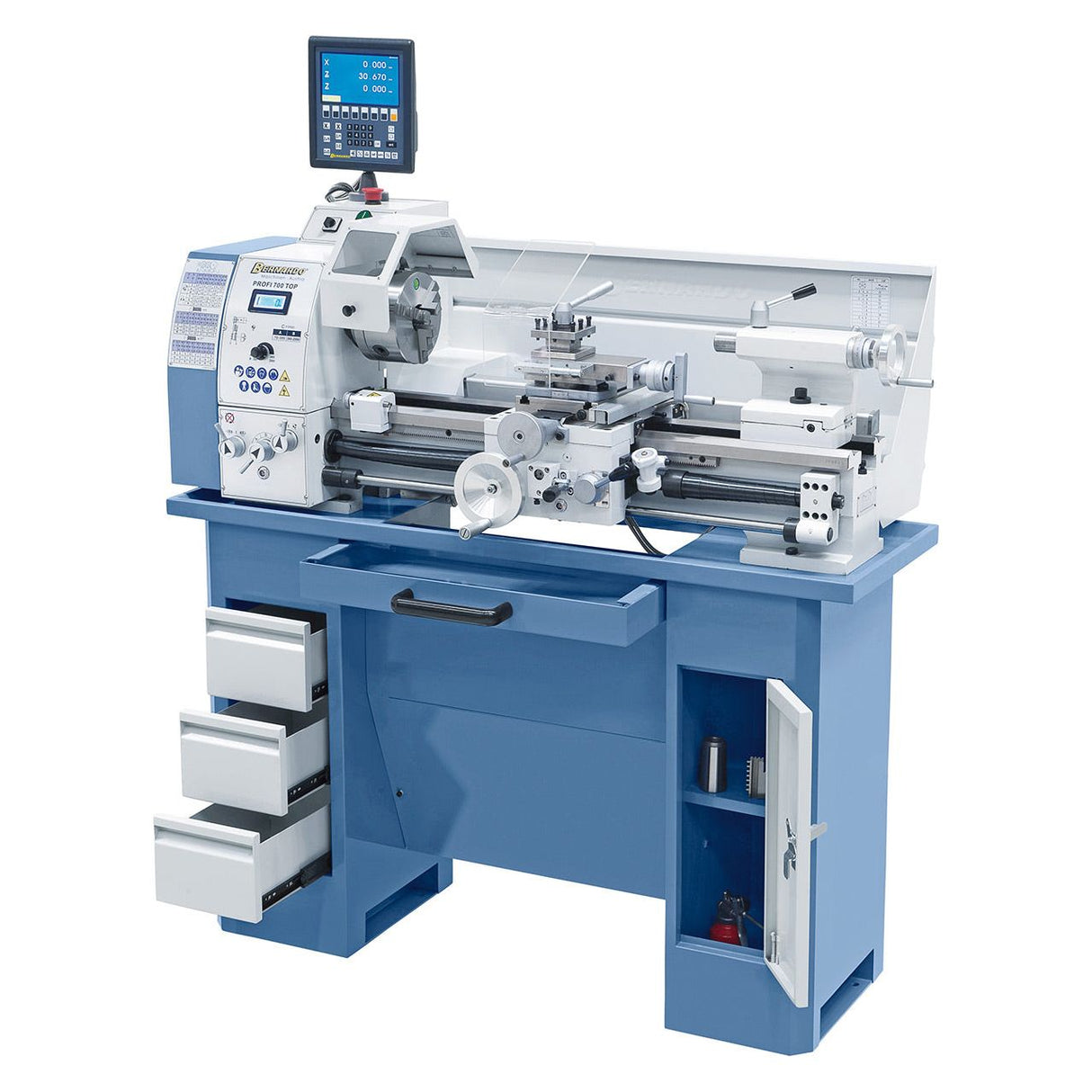 BERNARDO Leit- und Zugspindeldrehmaschine – Modell Profi 700 Top / 230 V inkl. 2-Achs-Digitalanzeige ES-12 V