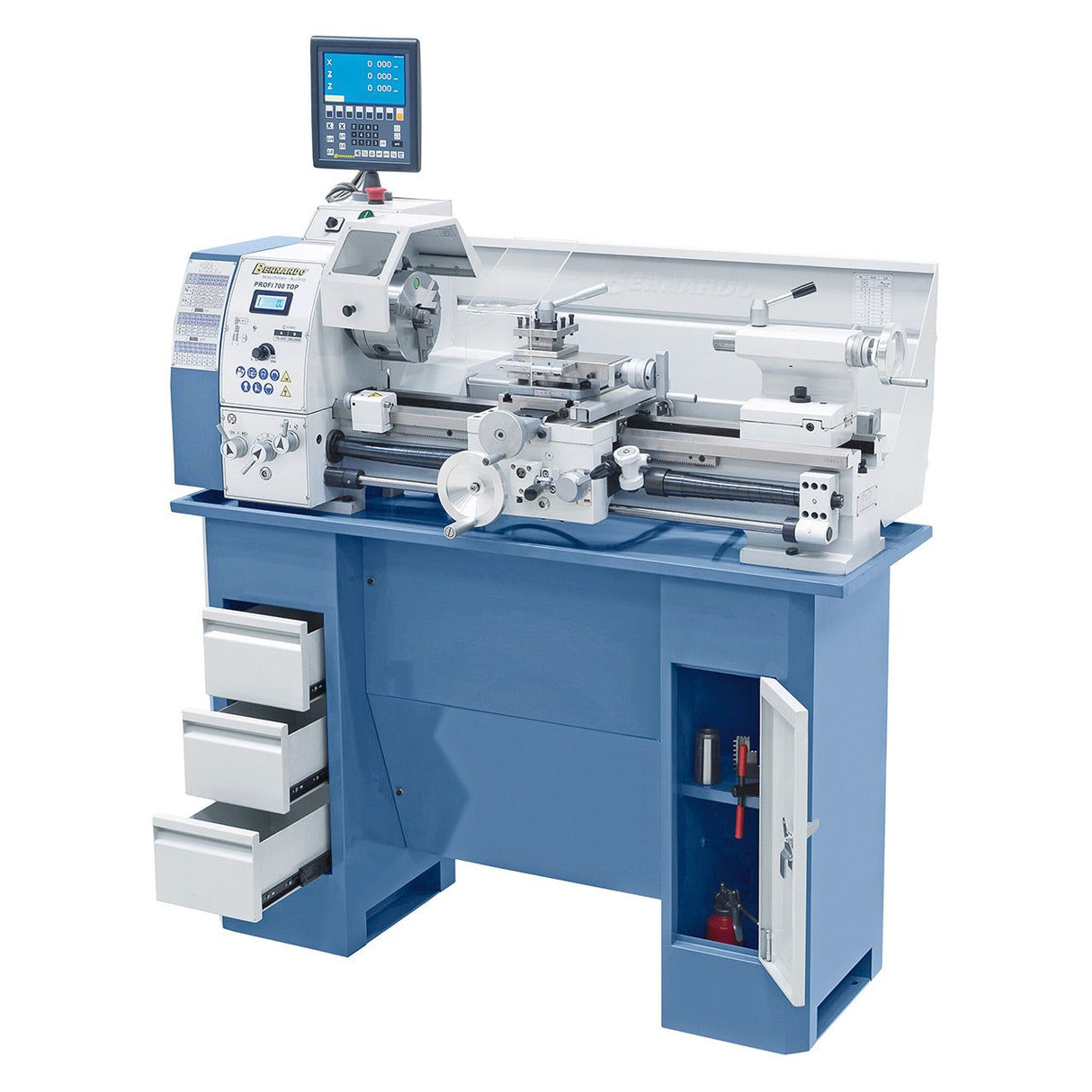 BERNARDO Leit- und Zugspindeldrehmaschine – Modell Profi 700 Top / 230 V inkl. 2-Achs-Digitalanzeige ES-12 V