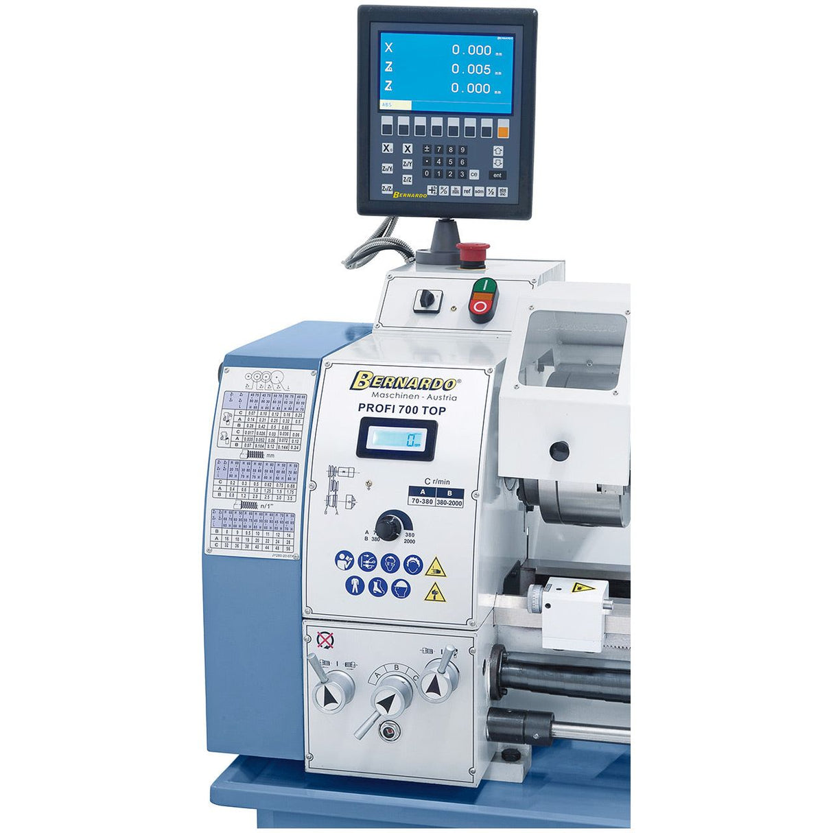 BERNARDO Leit- und Zugspindeldrehmaschine – Modell Profi 700 Top / 230 V inkl. 2-Achs-Digitalanzeige ES-12 V