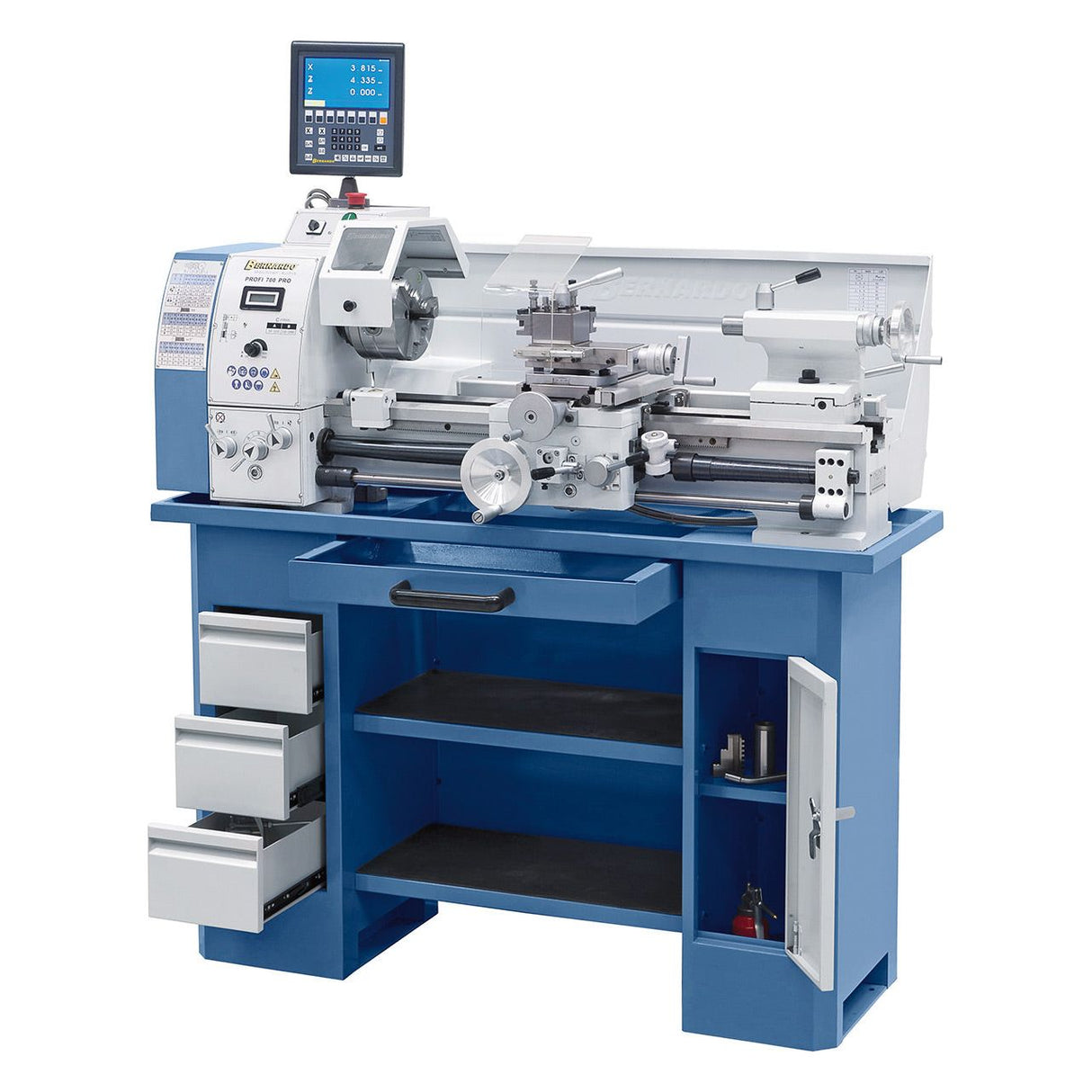 BERNARDO Leit- und Zugspindeldrehmaschine – Modell Profi 700 PRO / 400 V inkl. 2-Achs-Digitalanzeige ES-12 V