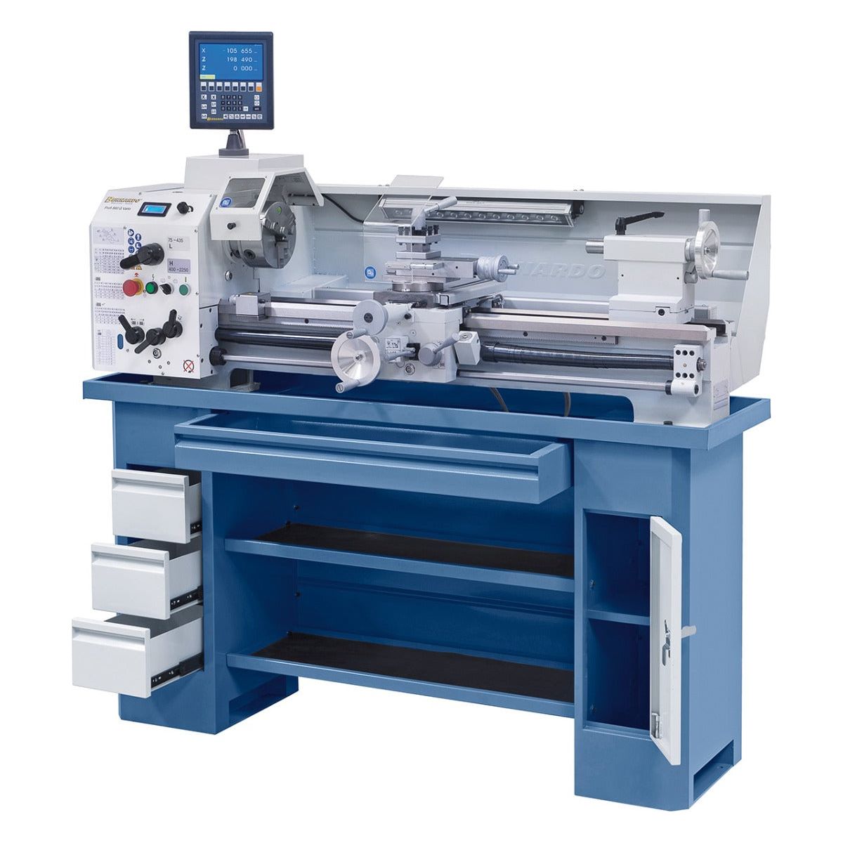 BERNARDO Leit- und Zugspindeldrehmaschine – Modell Profi 880 G Vario / 400 V inkl. 2-Achs-Digitalanzeige ES-12 V