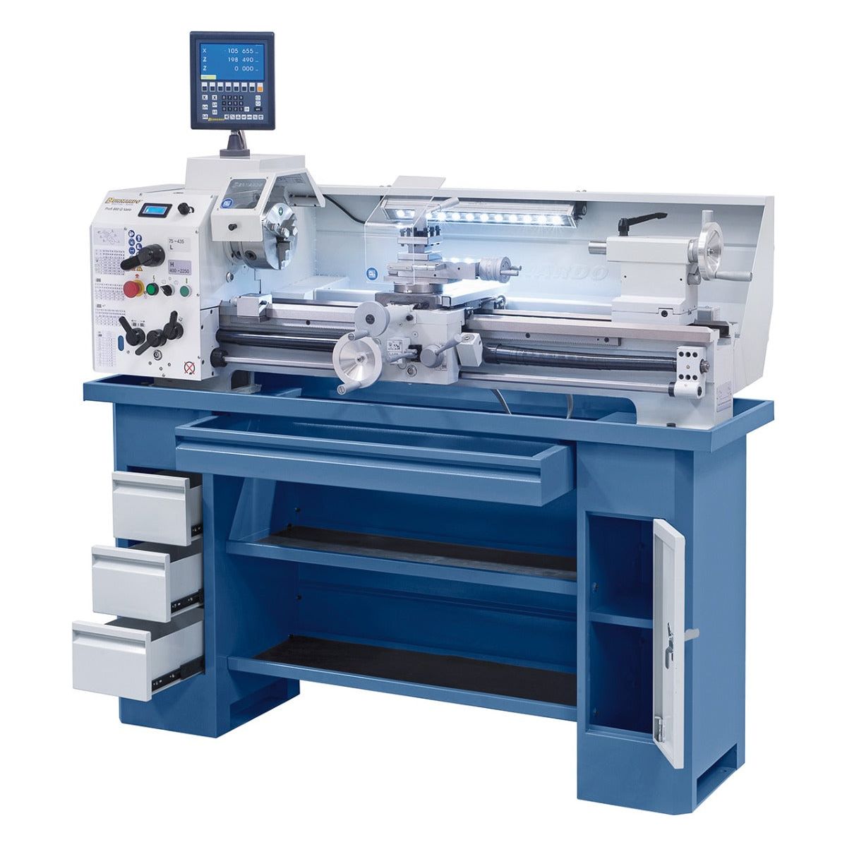 BERNARDO Leit- und Zugspindeldrehmaschine – Modell Profi 880 G Vario / 400 V inkl. 2-Achs-Digitalanzeige ES-12 V