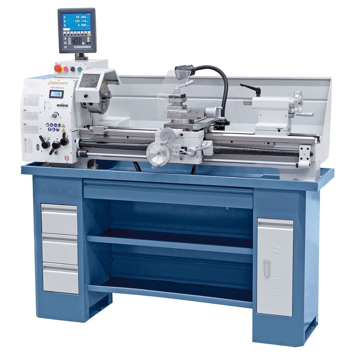 BERNARDO Leit- und Zugspindeldrehmaschine – Modell Profi 900 Vario / 230 V inkl. 2-Achs-Digitalanzeige ES-12 V