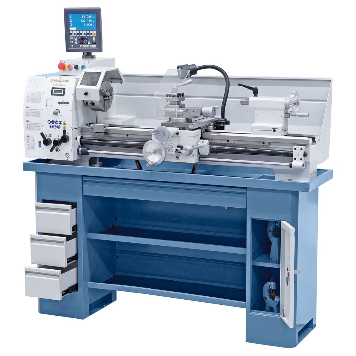 BERNARDO Leit- und Zugspindeldrehmaschine – Modell Profi 900 Vario / 230 V inkl. 2-Achs-Digitalanzeige ES-12 V