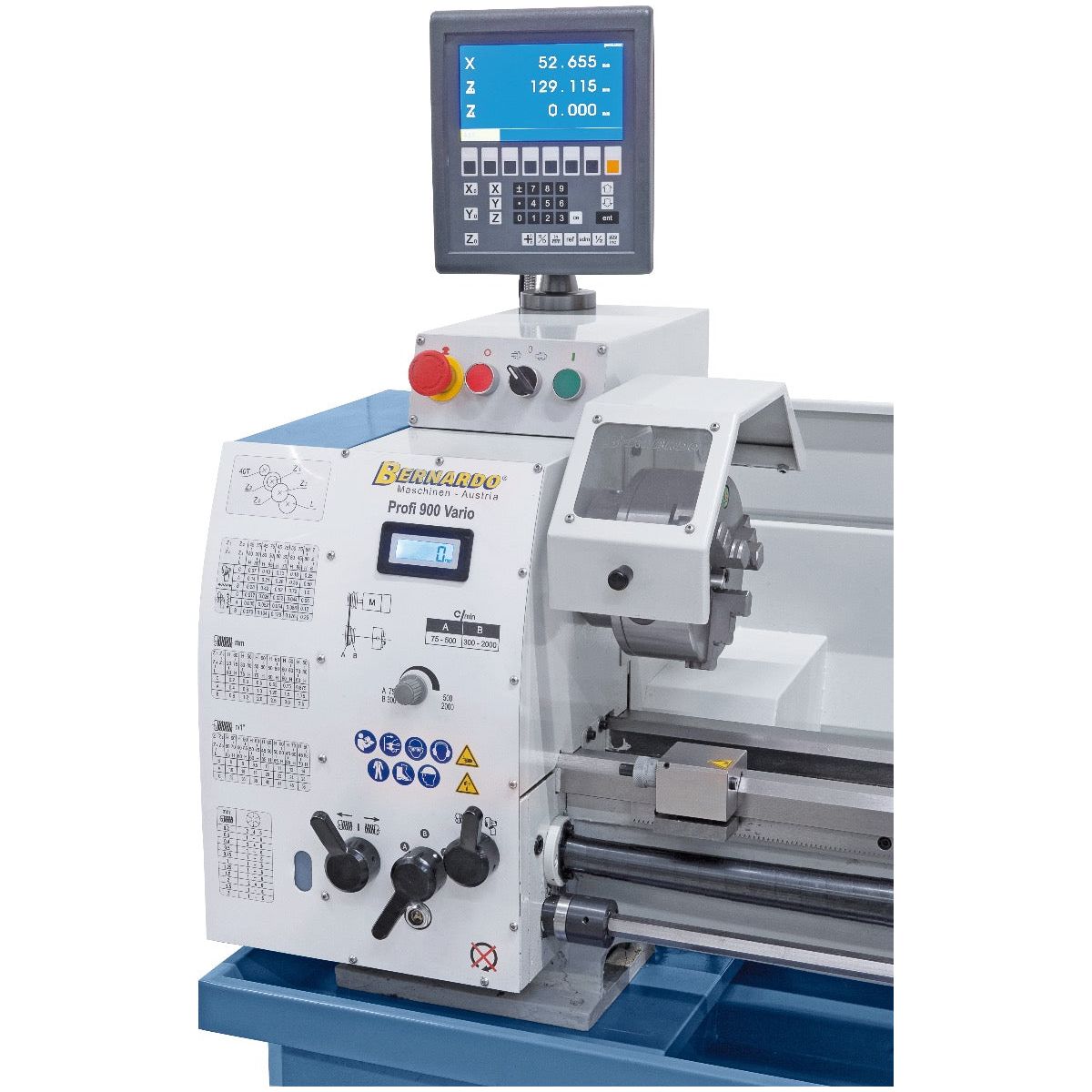 BERNARDO Leit- und Zugspindeldrehmaschine – Modell Profi 900 Vario / 230 V inkl. 2-Achs-Digitalanzeige ES-12 V