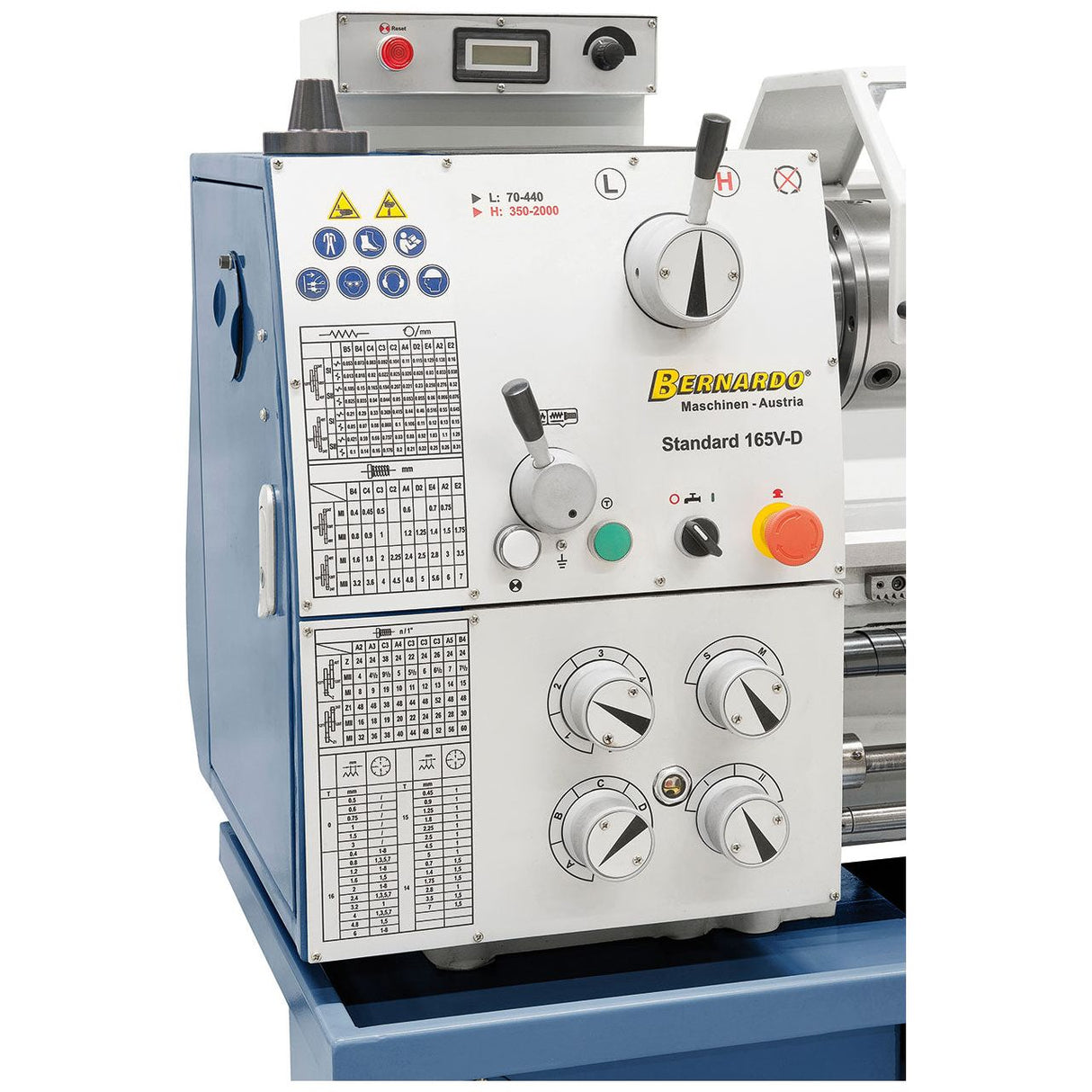 BERNARDO Leit- und Zugspindeldrehmaschine – Modell Standard 165 V-D inkl. 3-Achs-Digitalanzeige ES-12 V