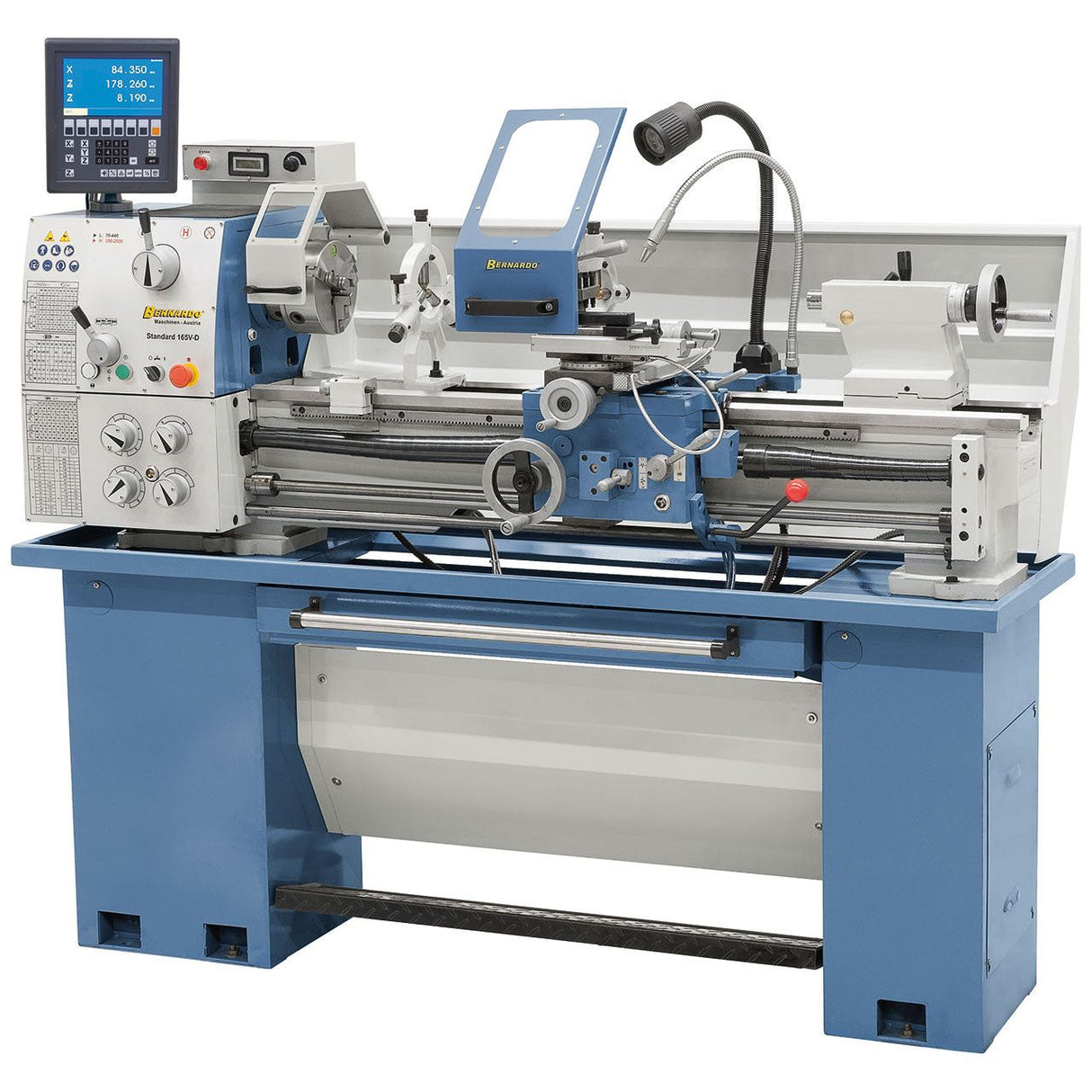 BERNARDO Leit- und Zugspindeldrehmaschine – Modell Standard 165 V-D inkl. 3-Achs-Digitalanzeige ES-12 V