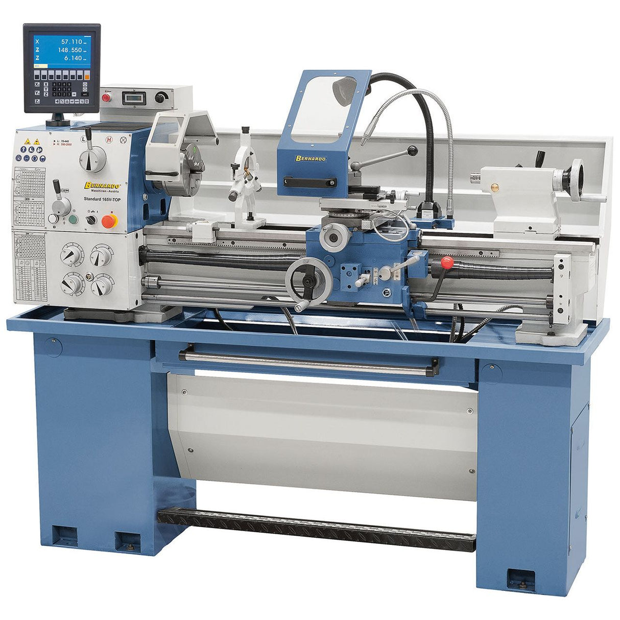 BERNARDO Leit- und Zugspindeldrehmaschine – Modell Standard 165 V-Top inkl. 3-Achs-Digitalanzeige ES-12 V