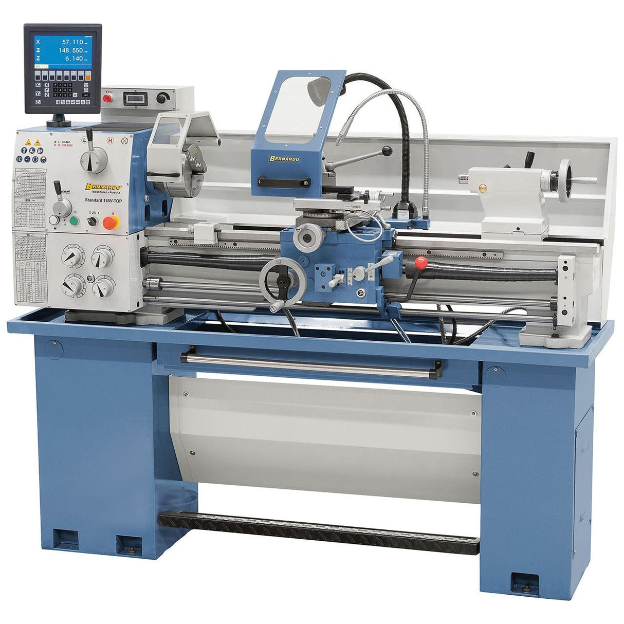 BERNARDO Leit- und Zugspindeldrehmaschine – Modell Standard 165 V-Top inkl. 3-Achs-Digitalanzeige ES-12 V