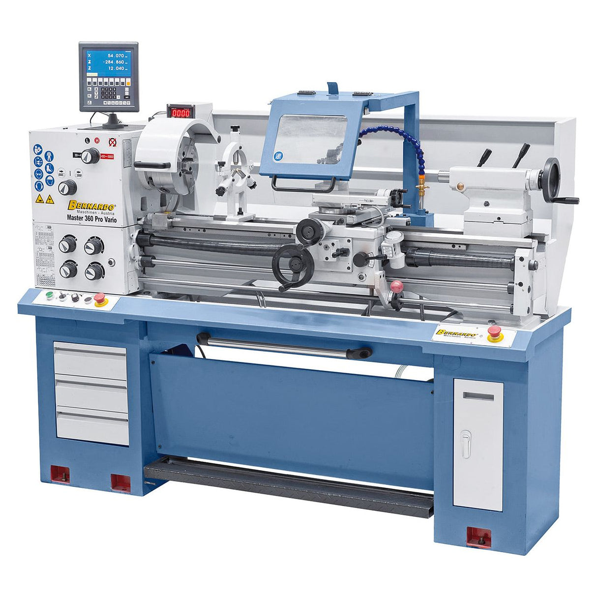 BERNARDO Universaldrehmaschine mit stufenloser Drehzahl – Modell Master 360 Pro Vario inkl. 3-Achs-Digitalanzeige ES-12 V