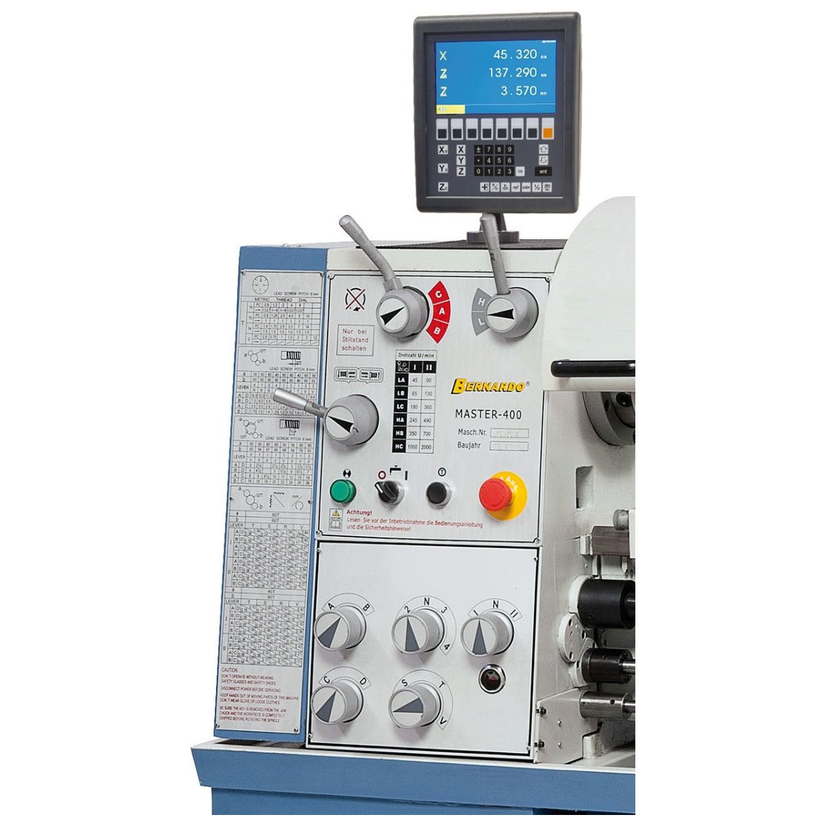 BERNARDO Universaldrehmaschine – Modell Master 400 inkl. 3-Achs-Digitalanzeige ES-12 V