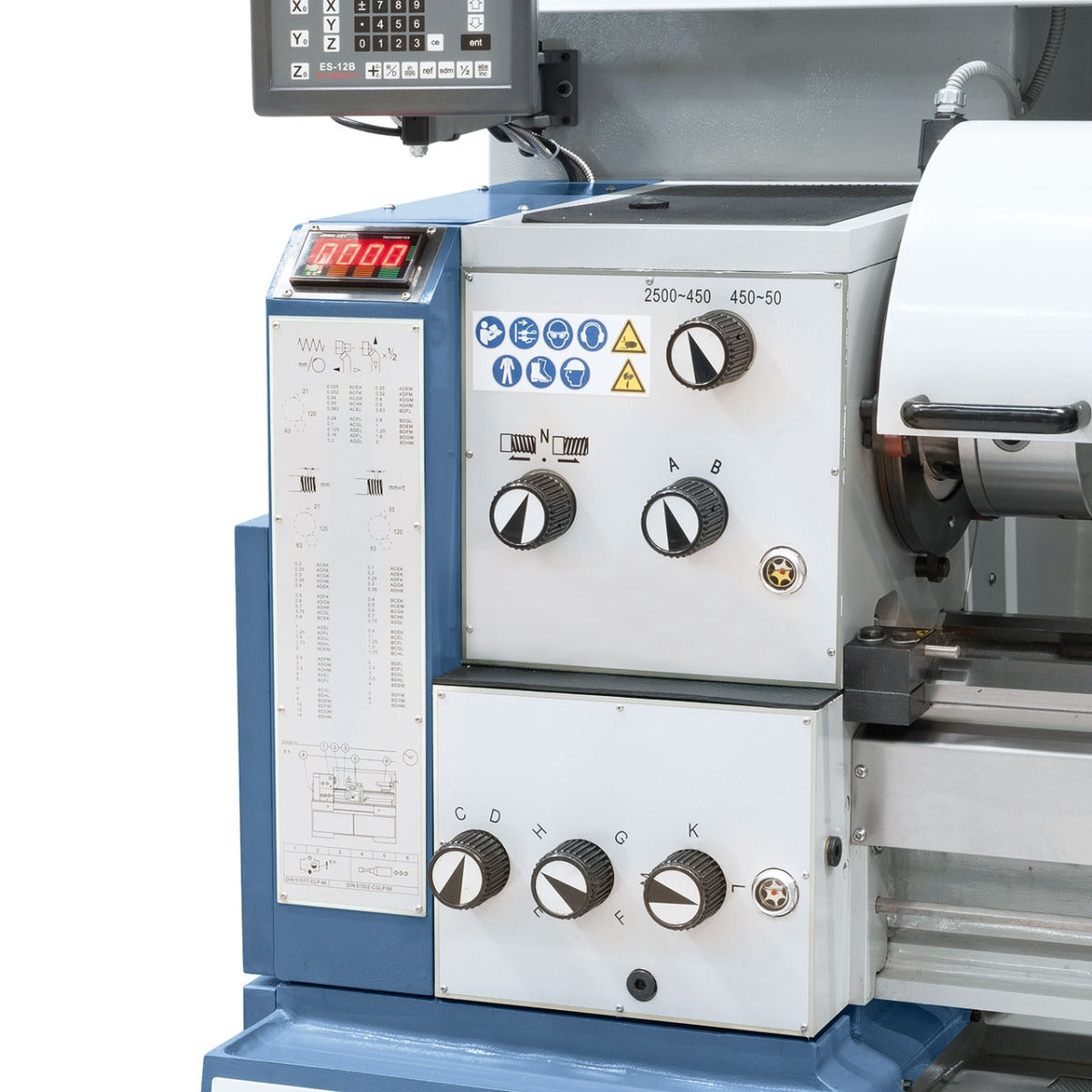 BERNARDO Universaldrehmaschine mit stufenloser Drehzahl – Modell Compact 400 V inkl. 3-Achs-Digitalanzeige ES-12 V