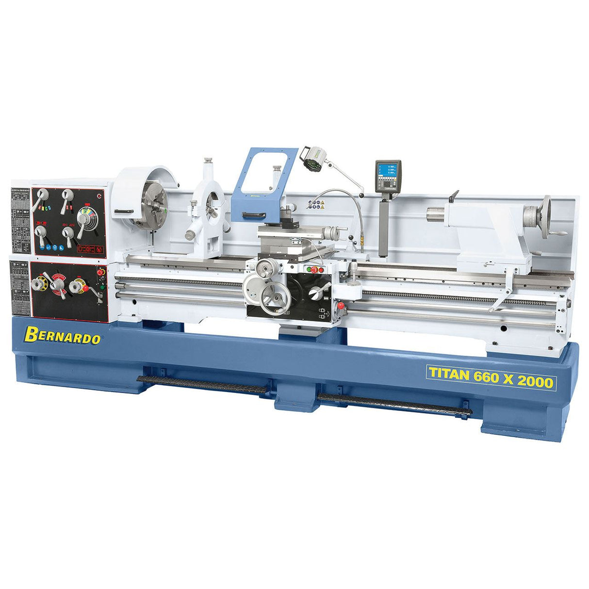 BERNARDO Universaldrehmaschine – Modell Titan 660 x 2000 inkl. 3-Achs-Digitalanzeige